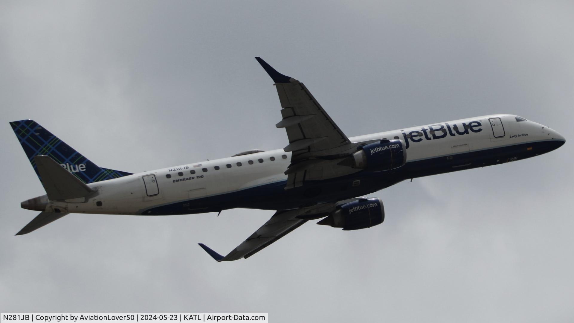 N281JB, 2007 Embraer 190AR (ERJ-190-100IGW) C/N 19000103, jetBlue E190