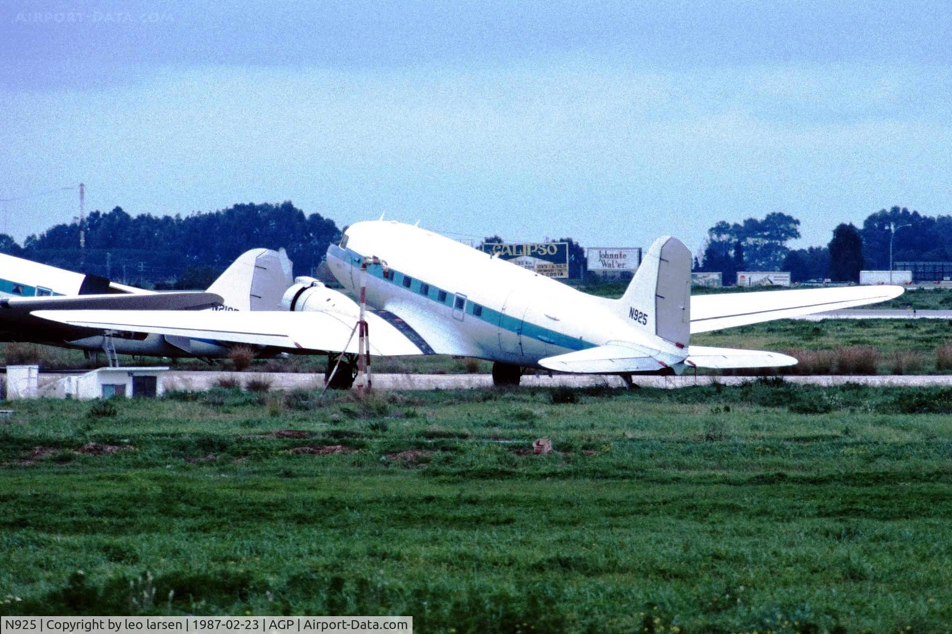 N925, Douglas C-47 C/N 20016, Malaga 23.2.1987