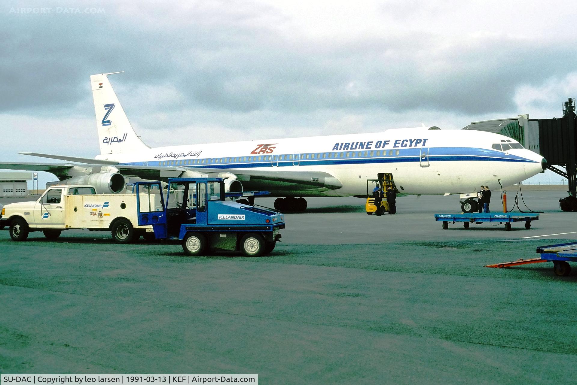 SU-DAC, 1968 Boeing 707-336C C/N 19843, Keflavik 13.3.1991