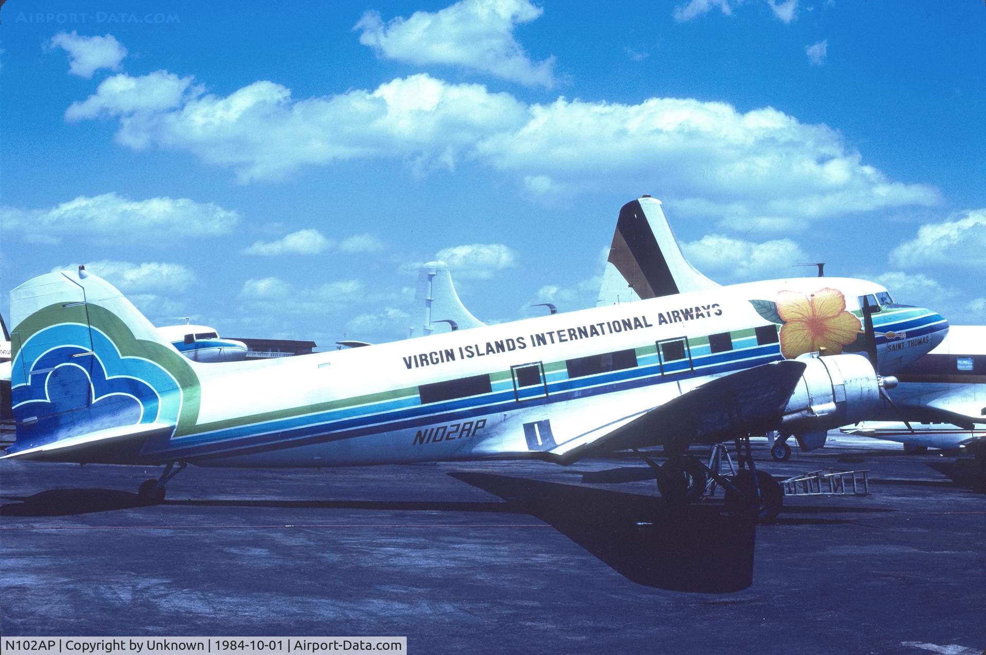 N102AP, 1940 Douglas DC-3A C/N 2257, Unknown 10.1984