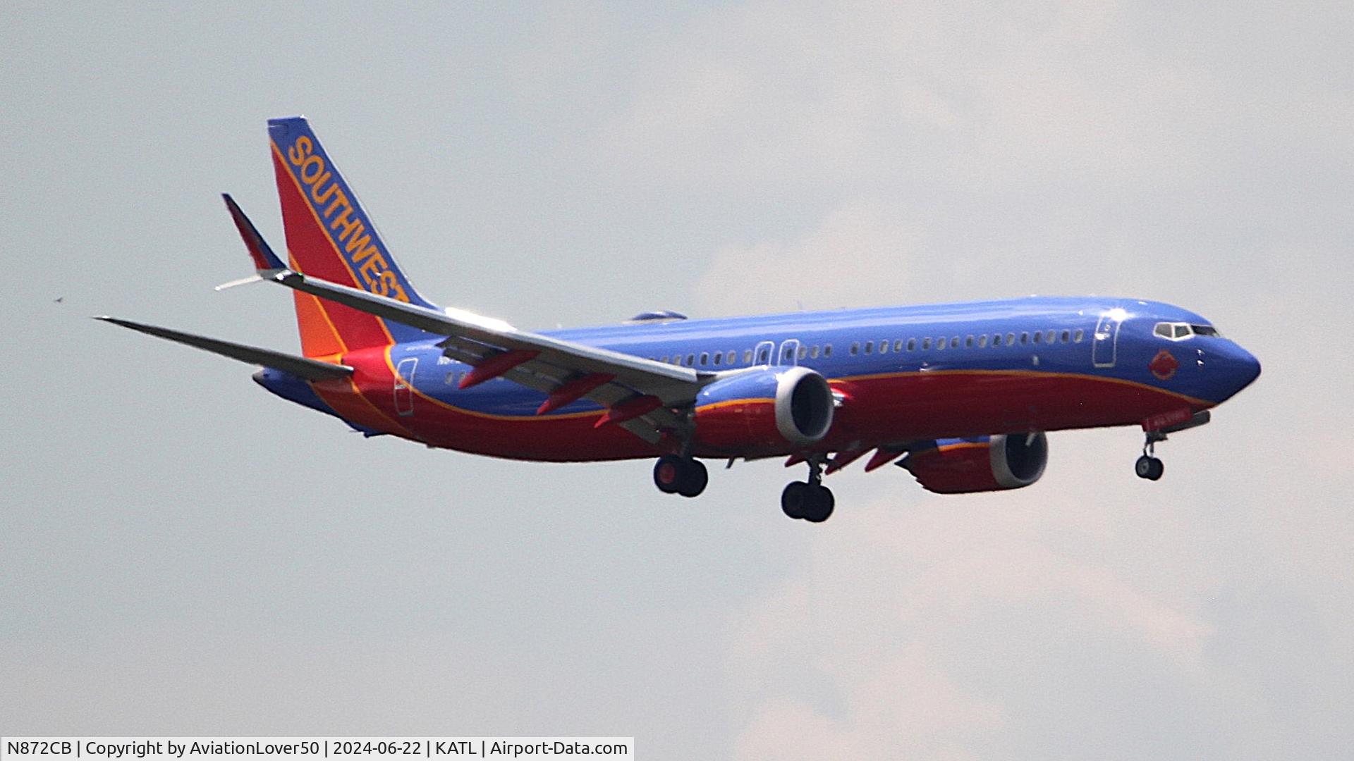 N872CB, 2022 Boeing 737 MAX 8 C/N 67780, Southwest Canyon Blue Retro 737 MAX 8