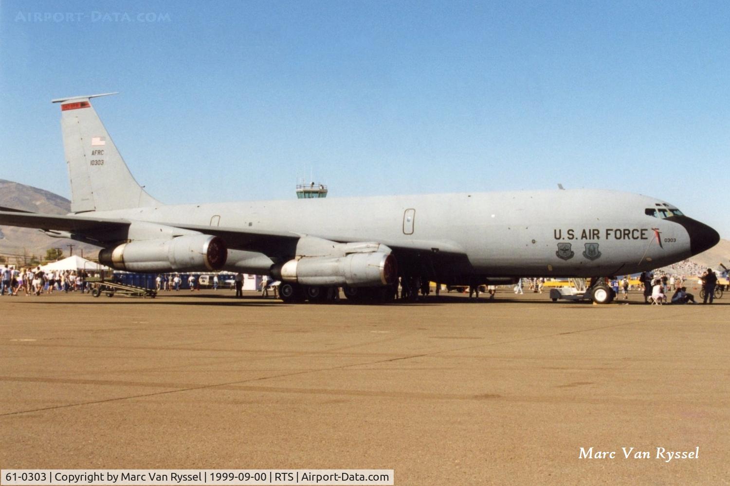 61-0303, 1962 Boeing KC-135A Stratotanker C/N 18210, 61-0303 of 314 ARS Beale AFB at Reno in September 1999.