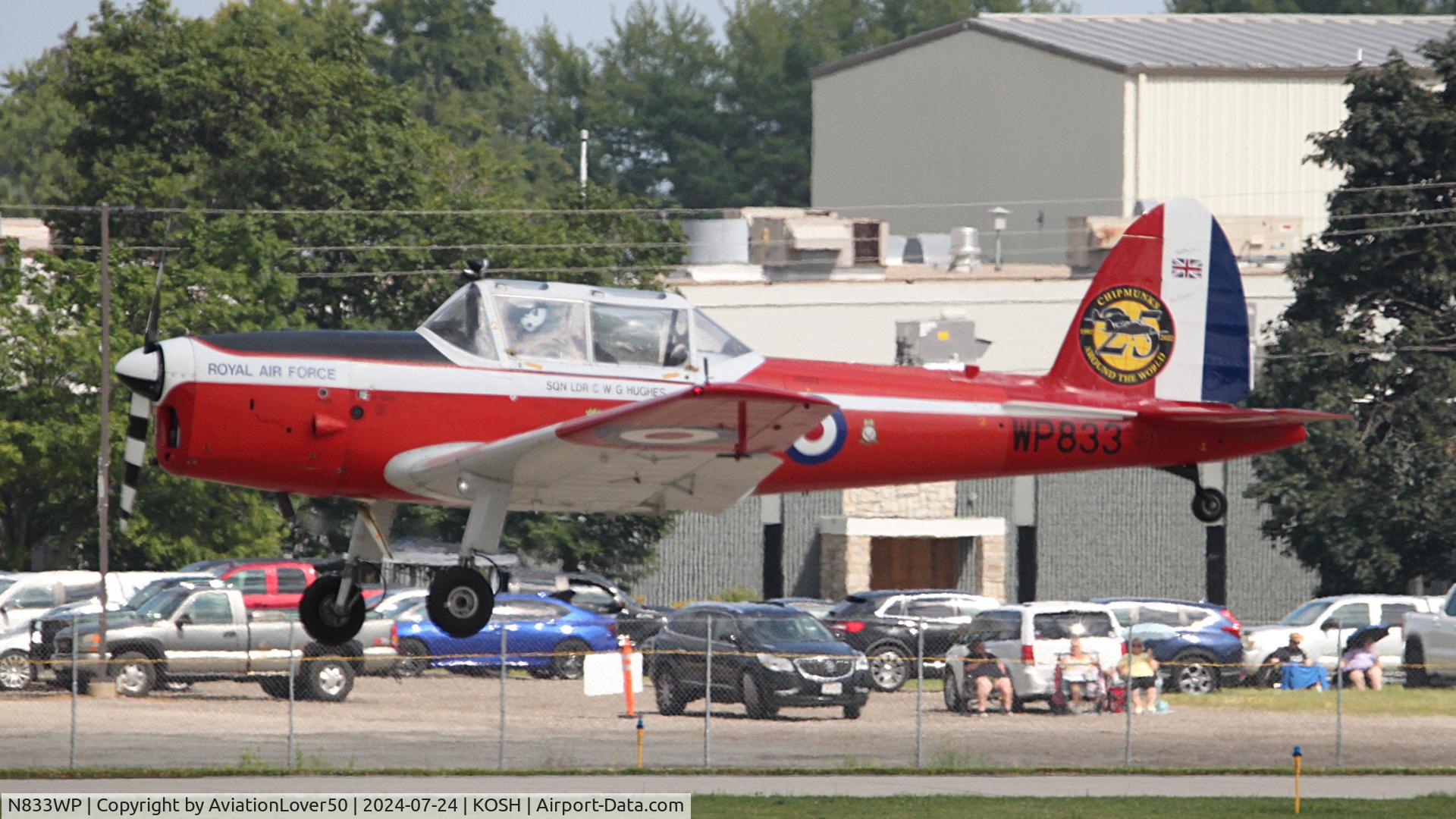 N833WP, 1952 De Havilland DHC-1 Chipmunk T.10 C/N C1/0714, DHC-1 Mk.22