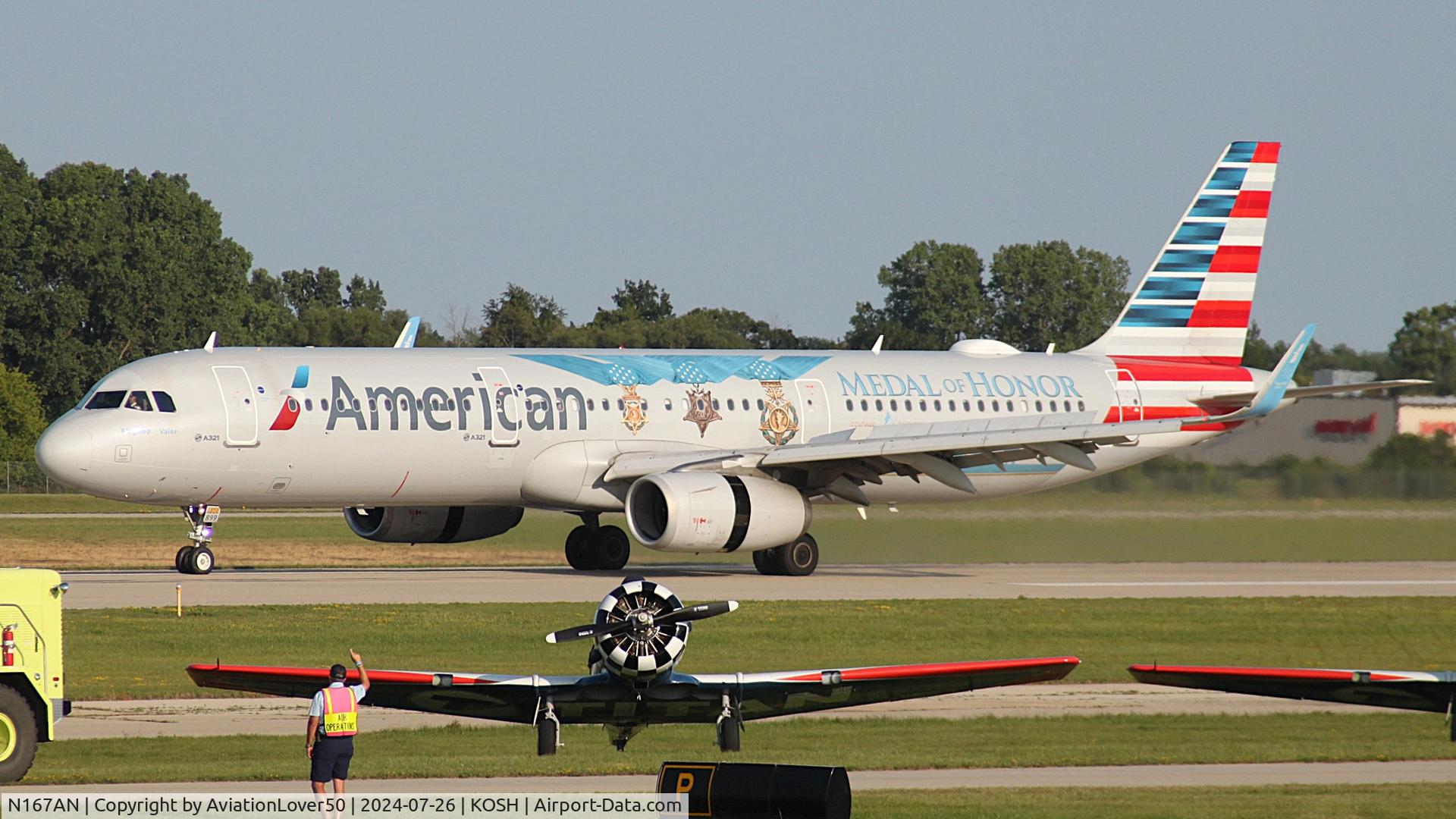 N167AN, 2016 Airbus A321-231 C/N 7013, American Medal of Honor A321