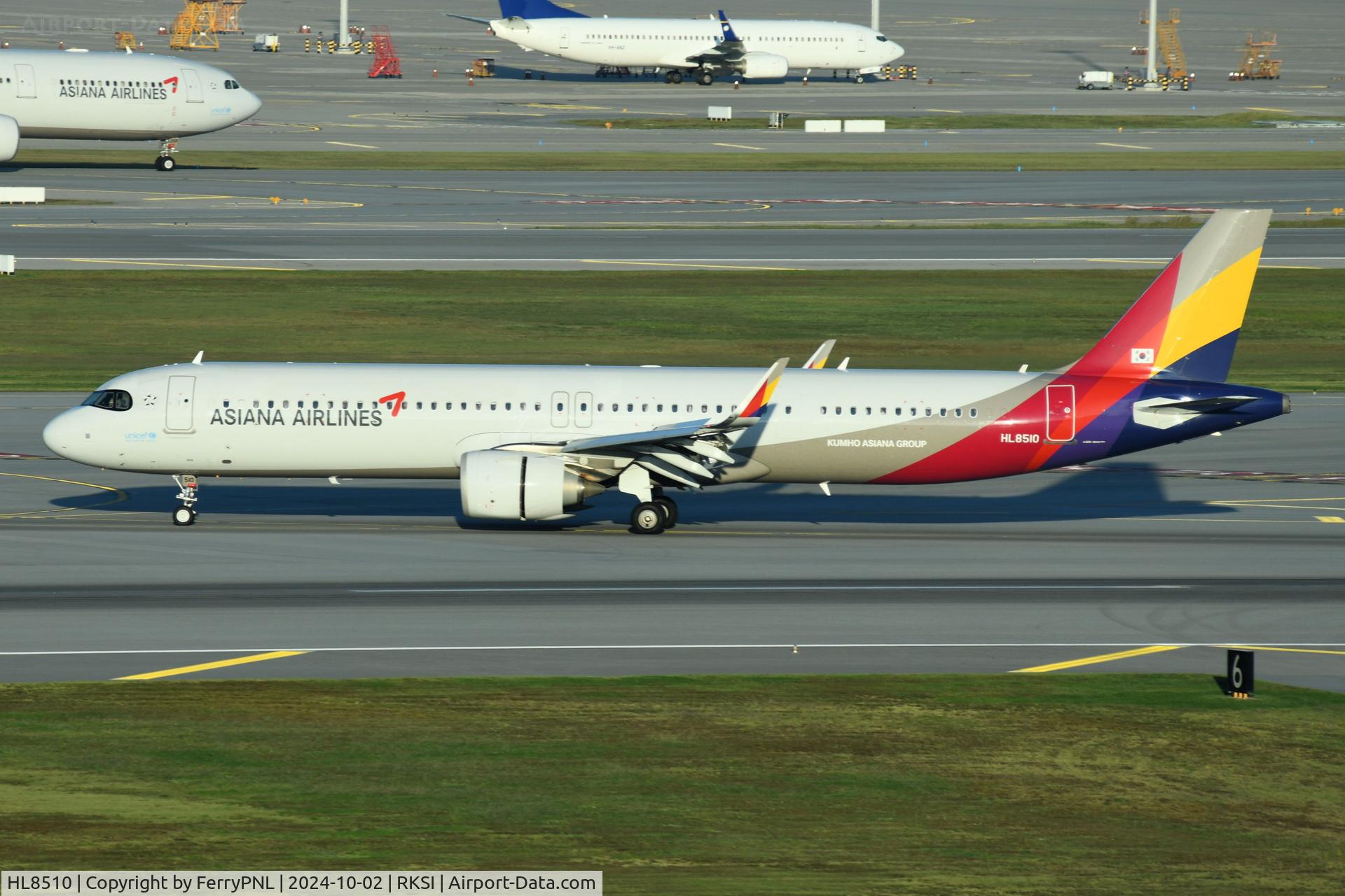 HL8510, 2022 Airbus A321-251NX C/N 11075, A321Neo of Asiana arriving