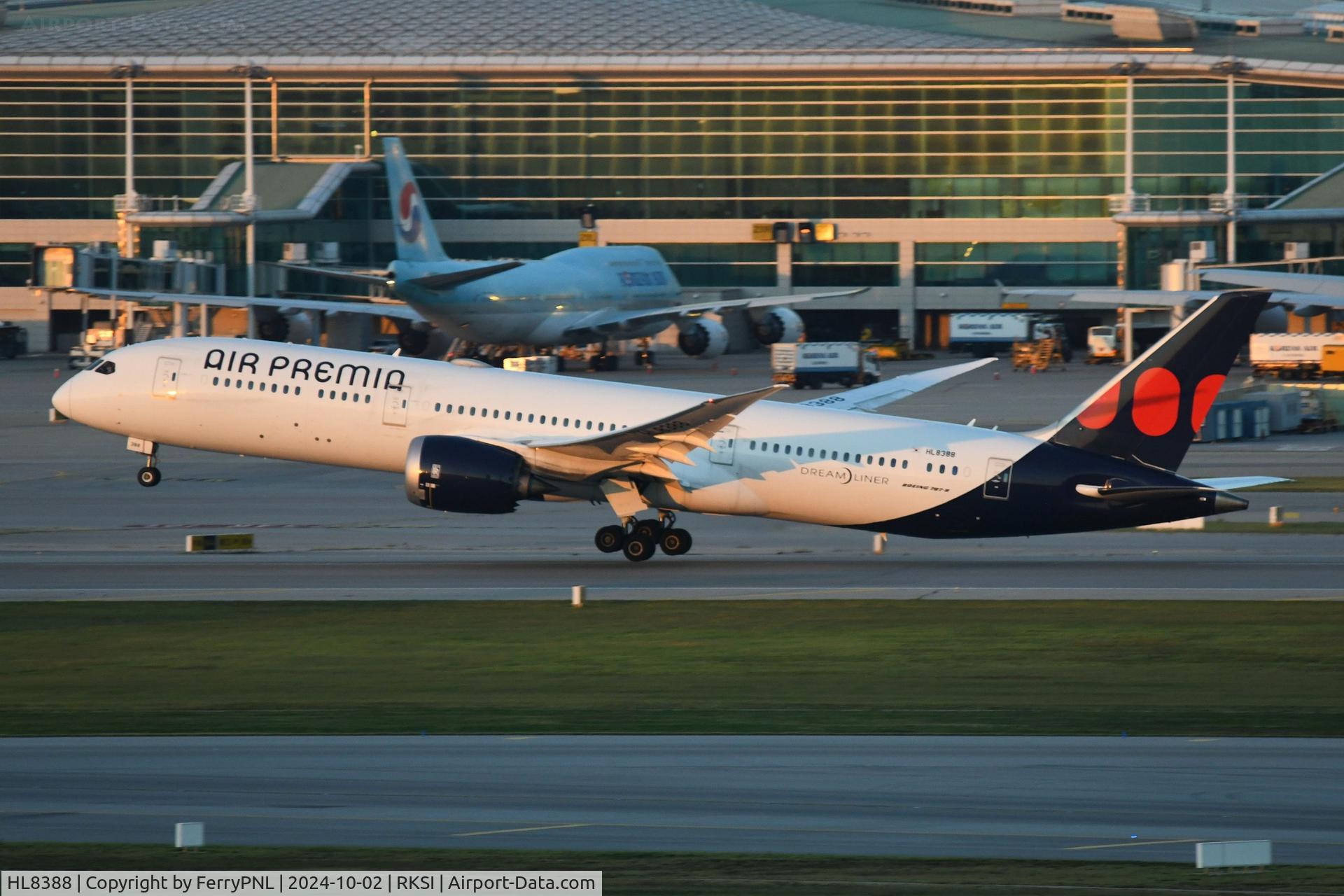 HL8388, 2020 Boeing 787-9 Dreamliner Dreamliner C/N 66409, Air Premia B789 starting its flight