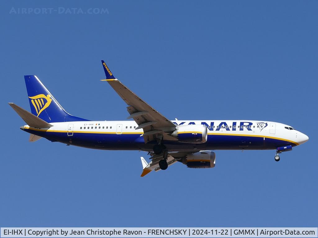 EI-IHX, Boeing 737-8 MAX C/N 67096, Limoges (LIG)	Marrakesh (RAK)	FR8051