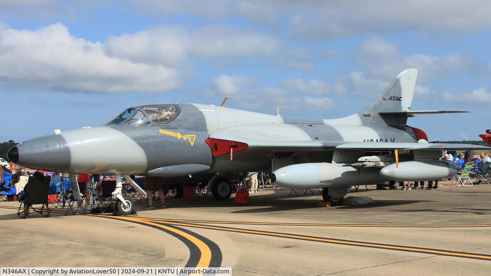 N346AX, 1954 Hawker Hunter T.68 C/N HABL-003215&41H-680368, ATAC Hunter T.68