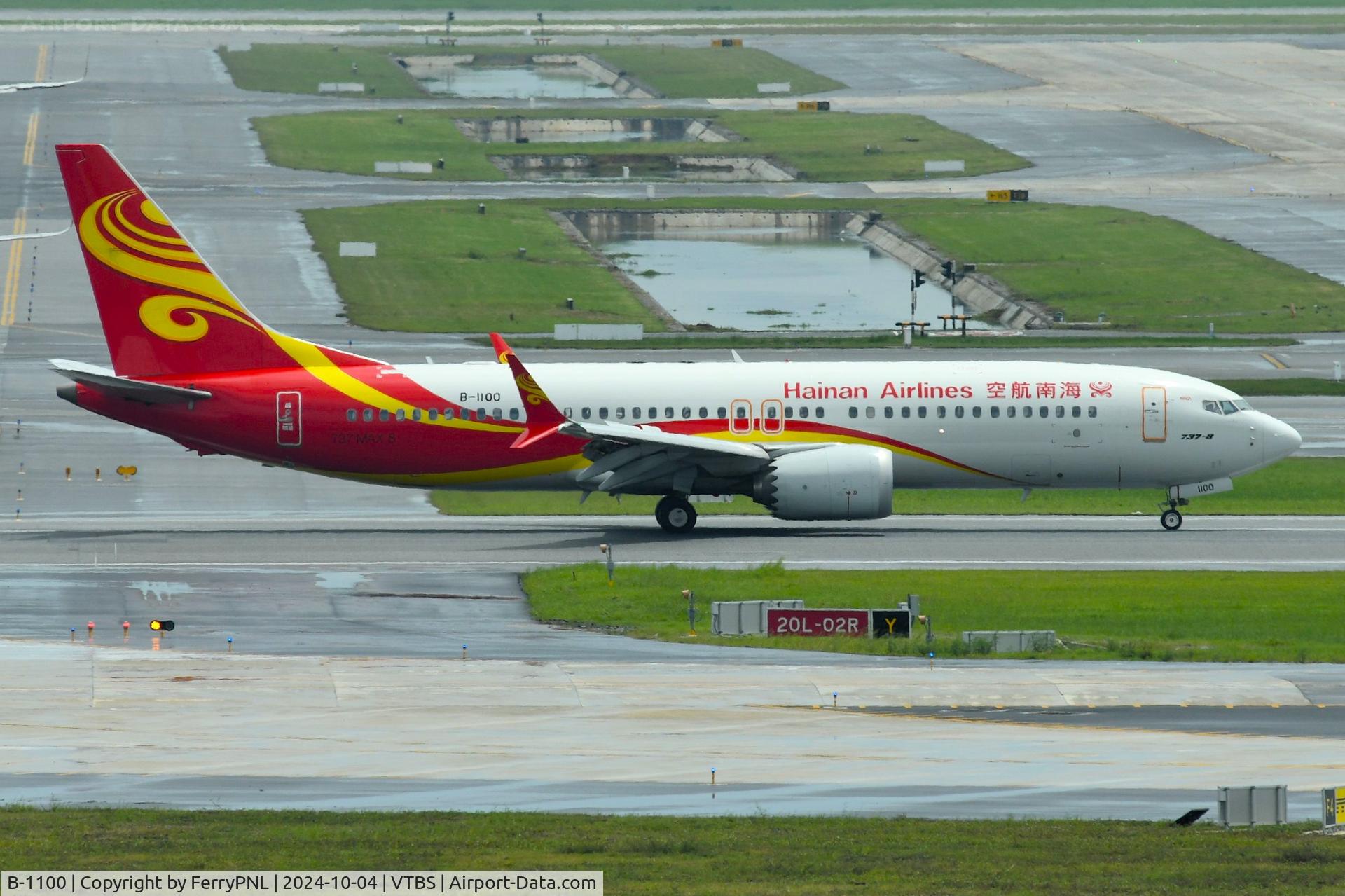 B-1100, 2018 Boeing 737-8 MAX C/N 62179, Hainan B738 Max in BKK