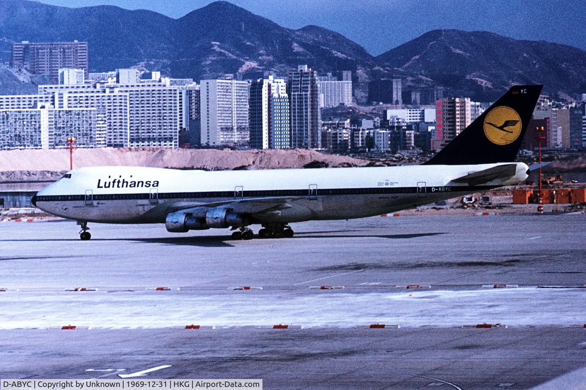 D-ABYC, 1970 Boeing 747-130 C/N 19748, Hong Kong 2.1972