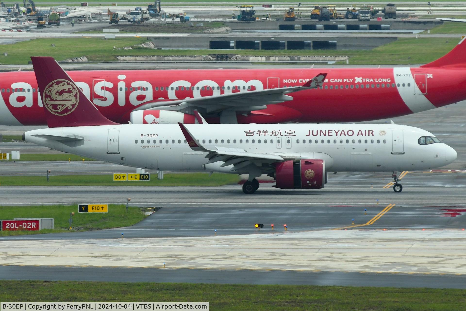 B-30EP, 2020 Airbus A320-271N C/N 9506, Juneyao A320Neo landing in BKK