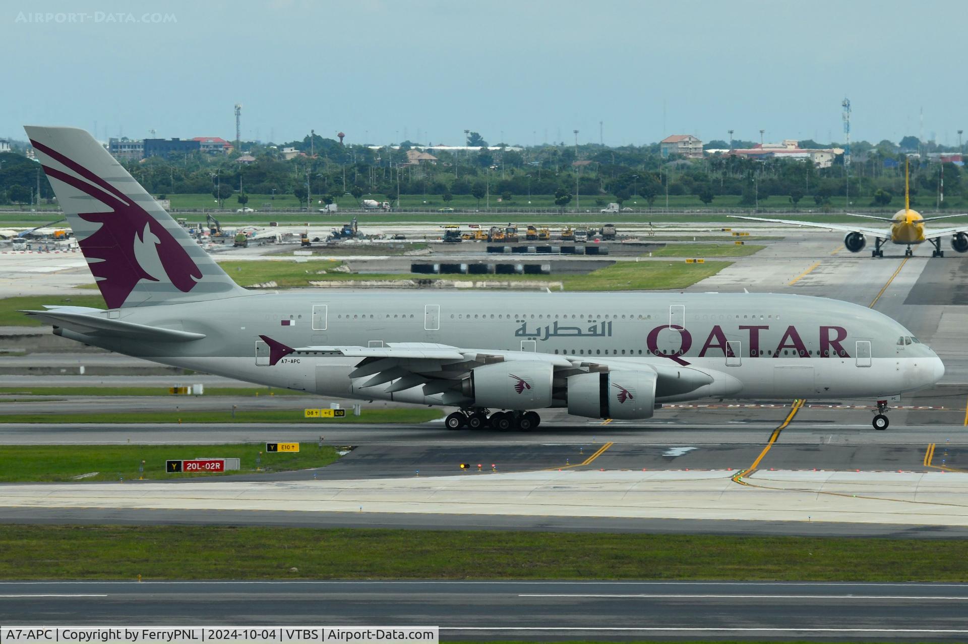 A7-APC, 2013 Airbus A380-861 C/N 145, Qatar A388 landing in BKK