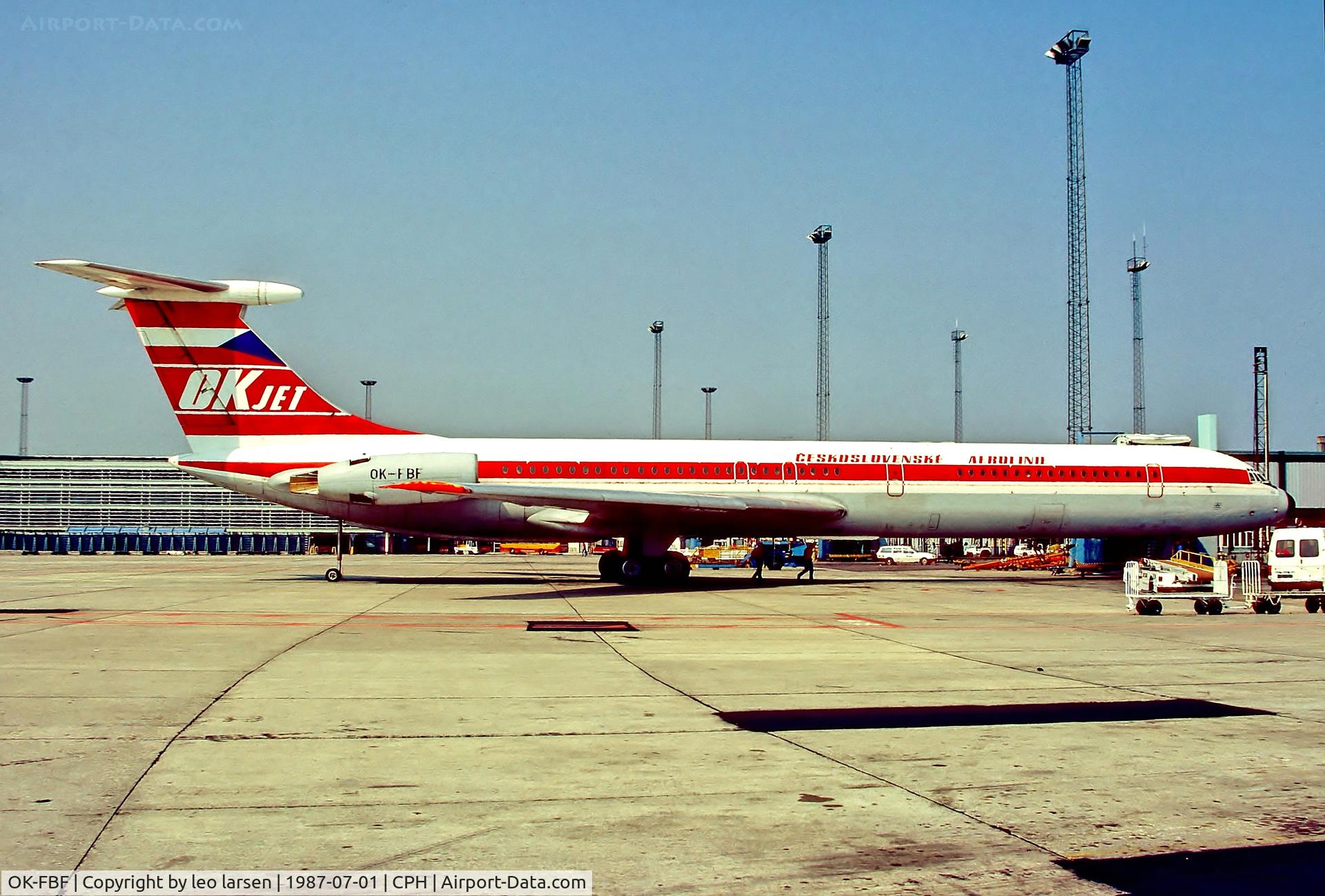 OK-FBF, 1974 Ilyushin IL-62 C/N 41805, Copenhagen 7.1987
