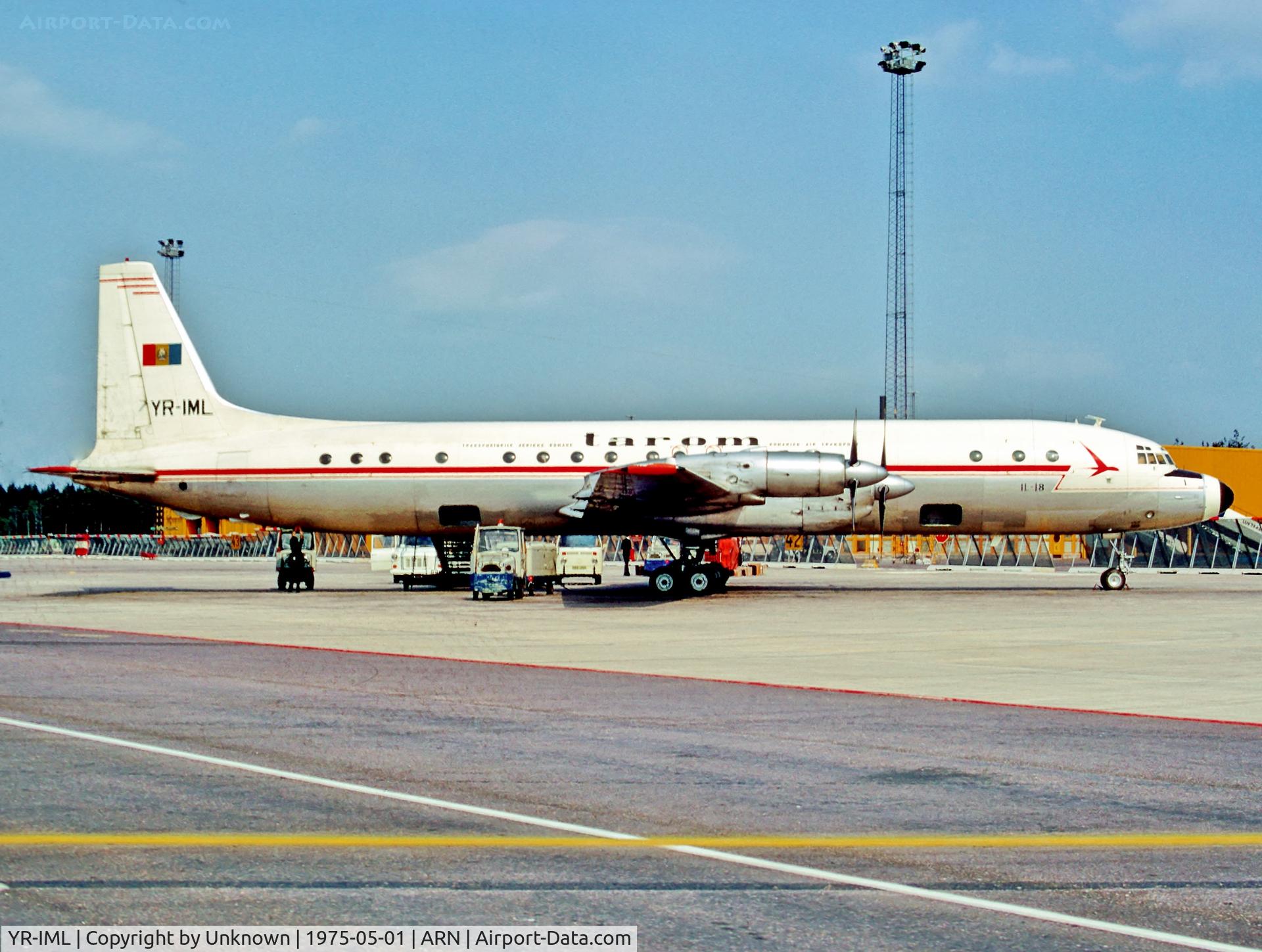 YR-IML, 1967 Ilyushin IL-18V C/N 187009903, Arlanda 5.1975
