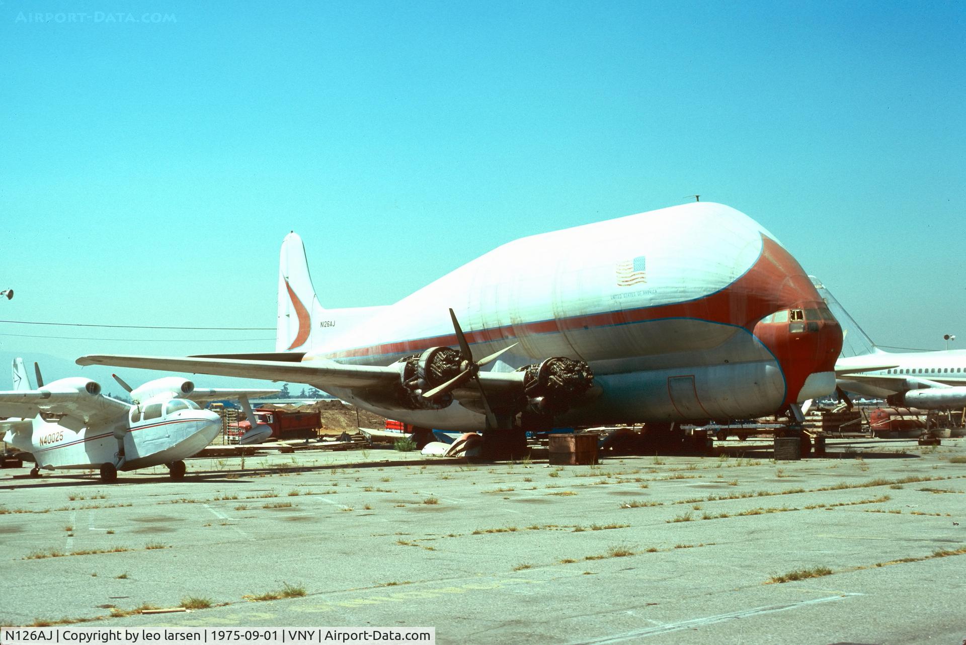 N126AJ, 1949 Boeing (Aero Spacelines) B-377PG C/N 15924, Van Nuys 9.1975