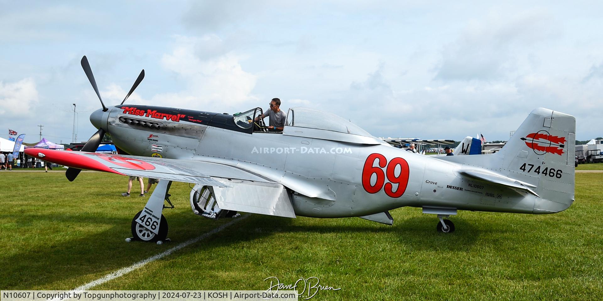 N10607, 1944 North American P-51D Mustang C/N 122-41006, Miss Marvel