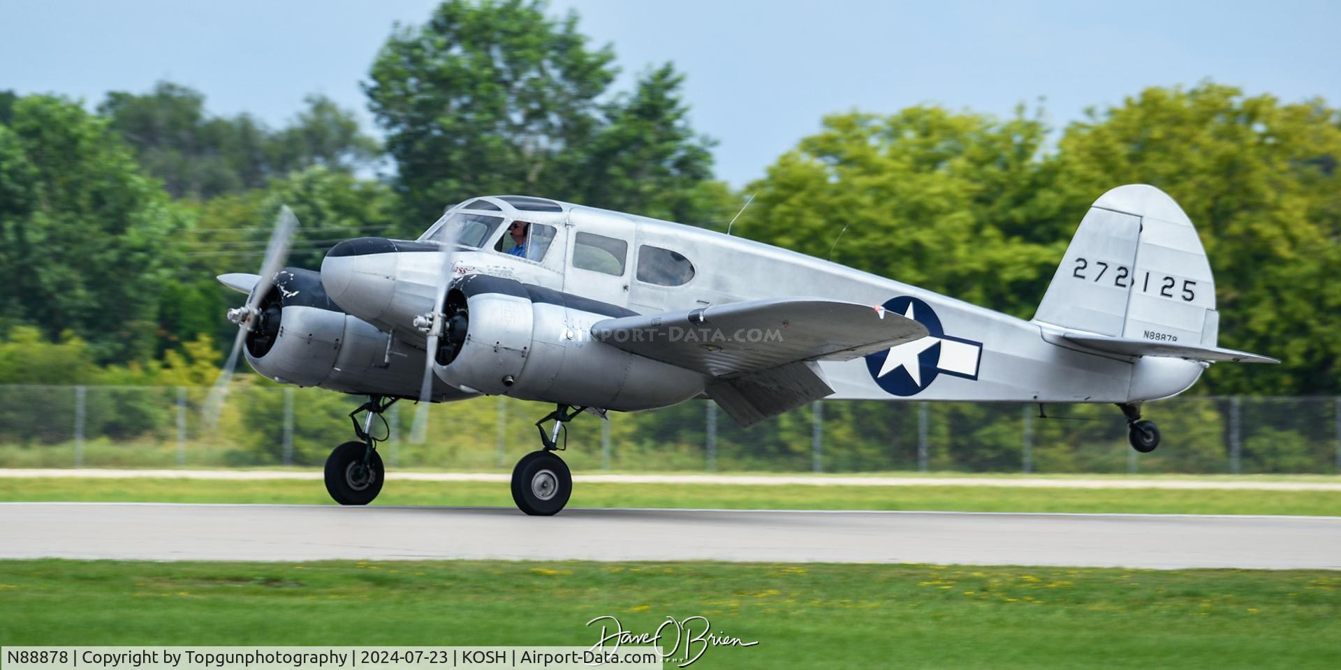 N88878, 1943 Cessna UC-78C (T-50) Bobcat C/N 4121, OSHKOSH 24