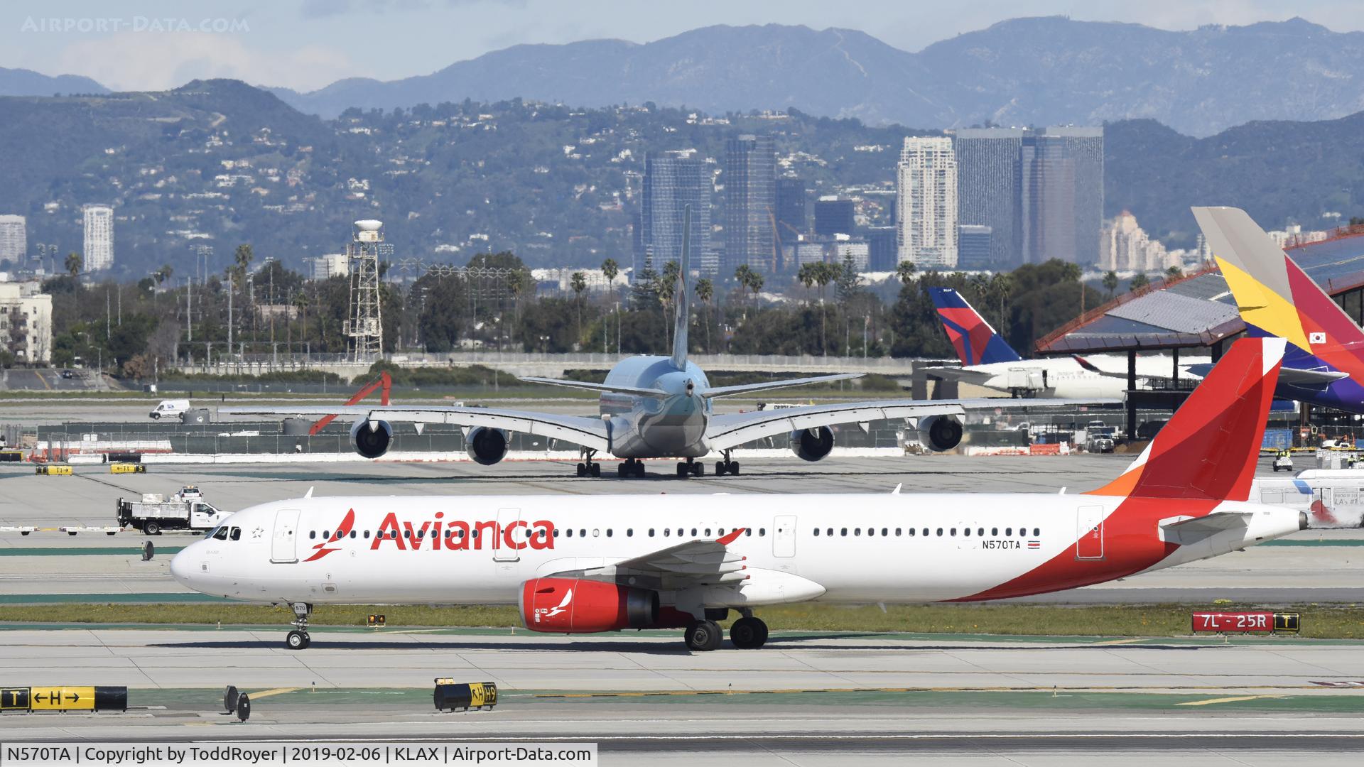 N570TA, Airbus A321-231 C/N 3869, Arriving at LAX on 25L