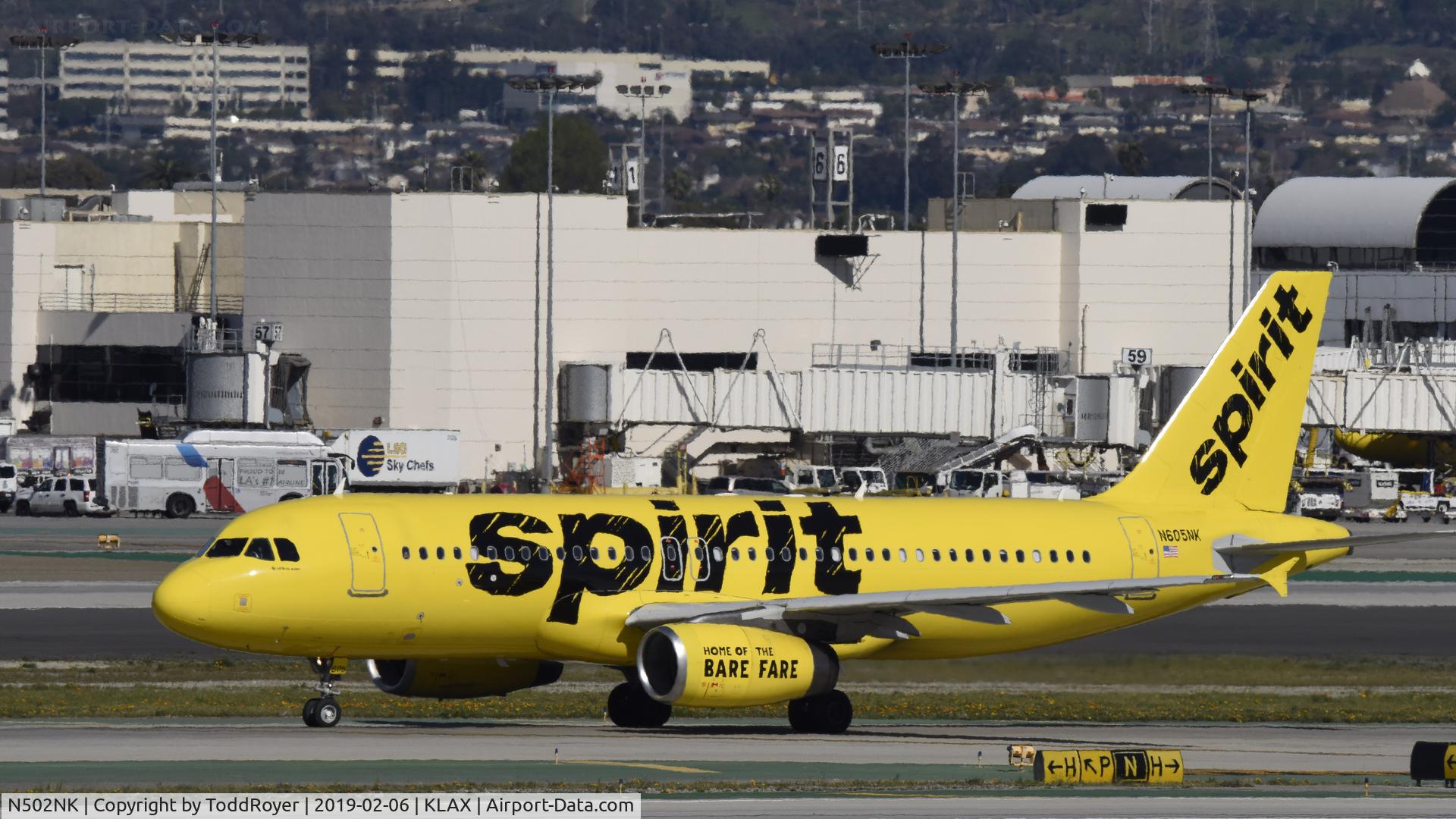 N502NK, 2005 Airbus A319-132 C/N 2433, Arriving at LAX on 25L