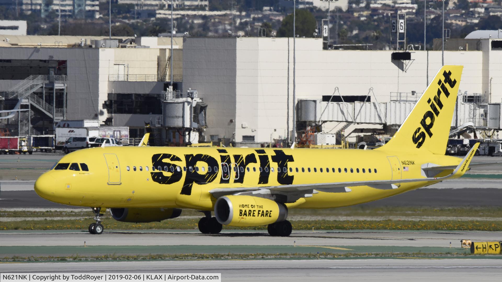 N621NK, 2013 Airbus A320-232 C/N 5672, Arriving at LAX on 25L