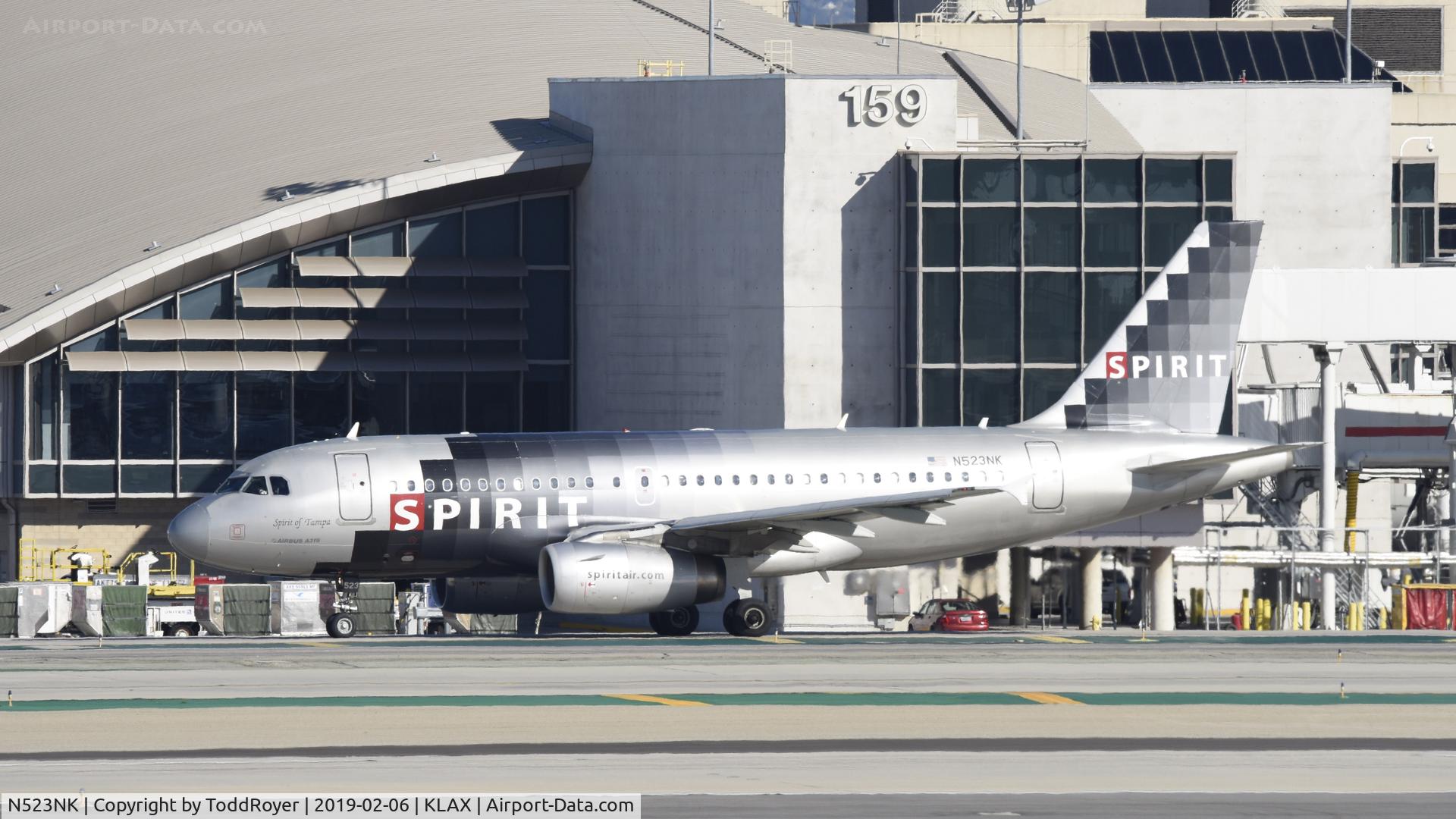 N523NK, 2006 Airbus A319-132 C/N 2898, Taxiing for departure at LAX