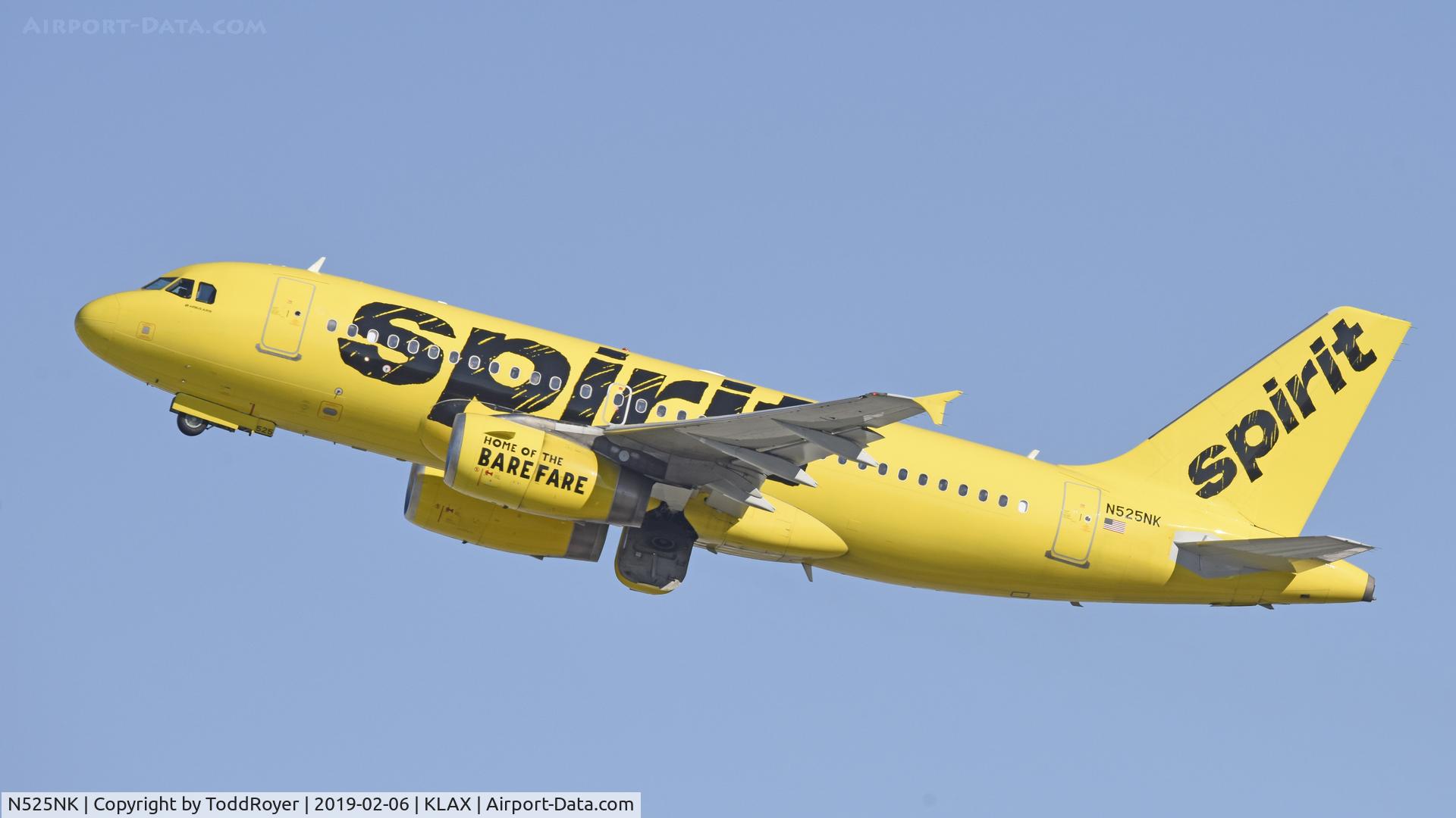 N525NK, 2006 Airbus A319-132 C/N 2942, Departing LAX on 25R