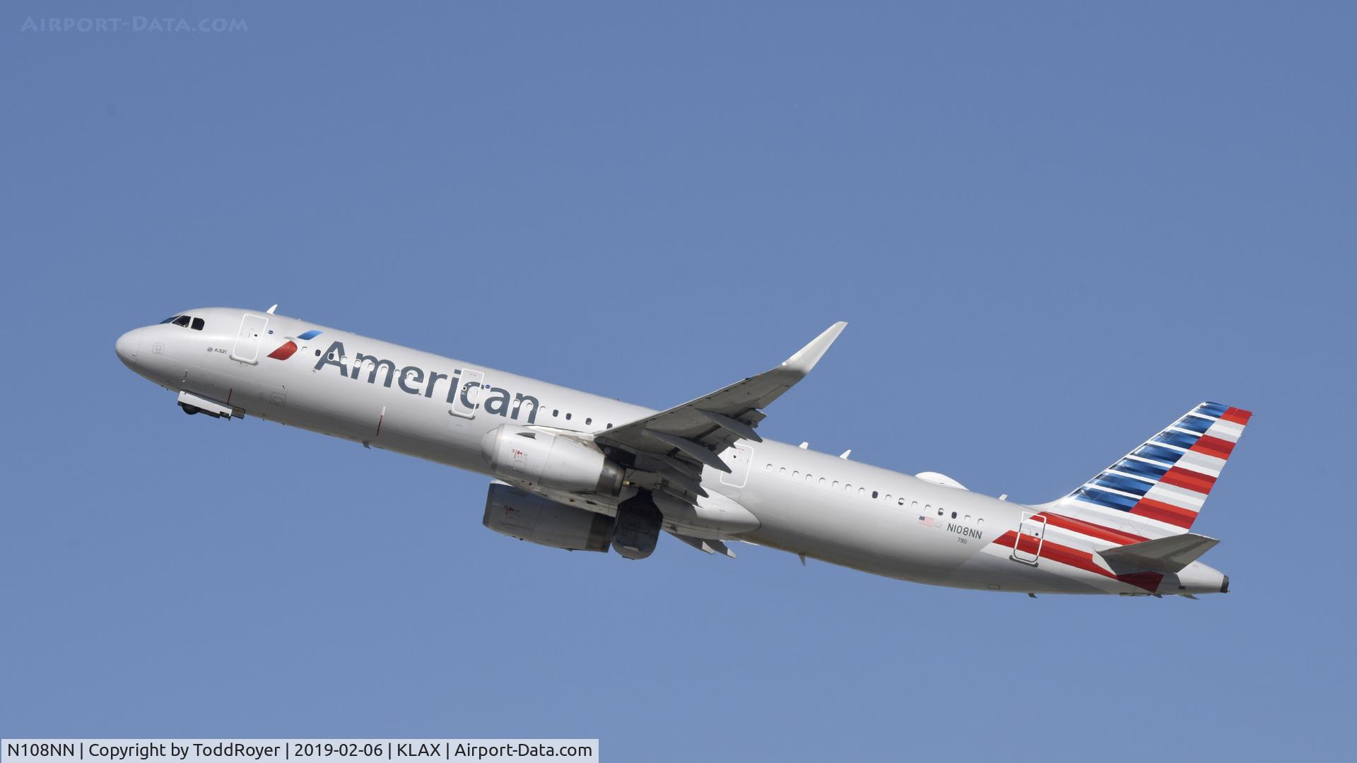 N108NN, 2013 Airbus A321-231 C/N 5946, Departing LAX on 25R