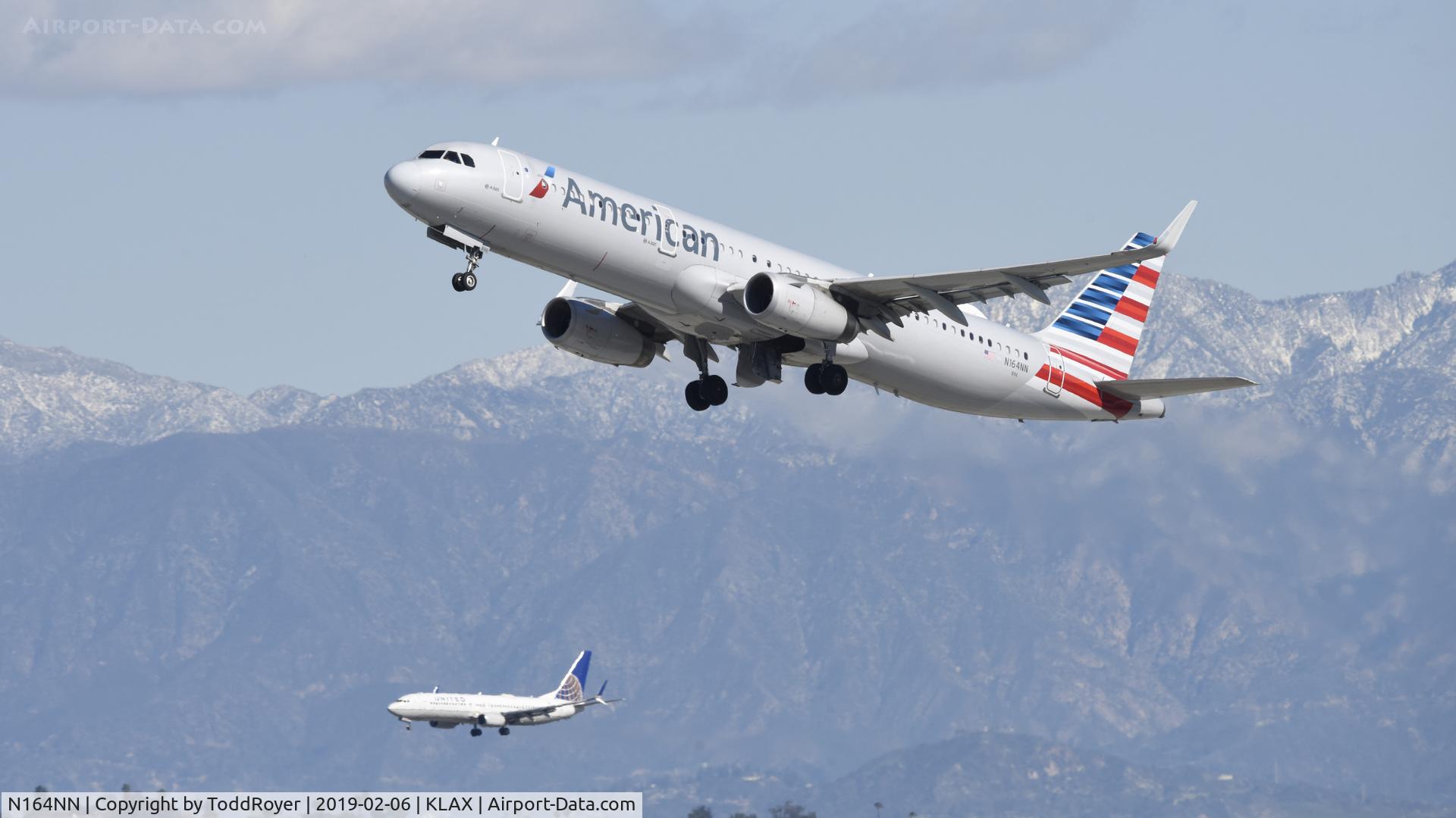 N164NN, 2016 Airbus A321-231 C/N 6909, Departing LAX on 25R