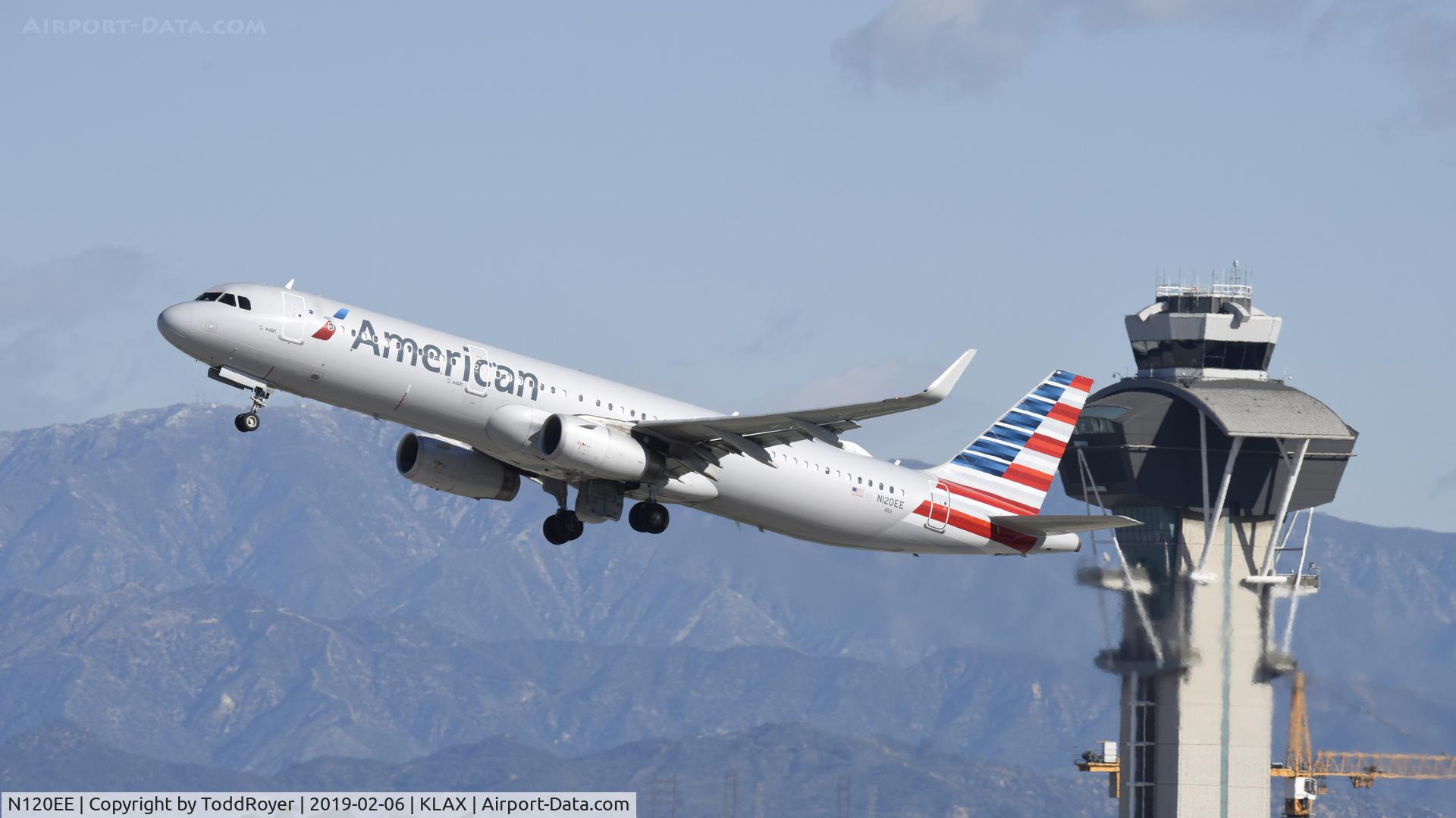 N120EE, 2014 Airbus A321-231 C/N 6227, Departing LAX on 25R