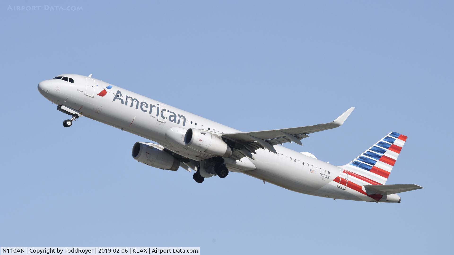 N110AN, 2014 Airbus A321-231 C/N 5975, Departing LAX on 25R