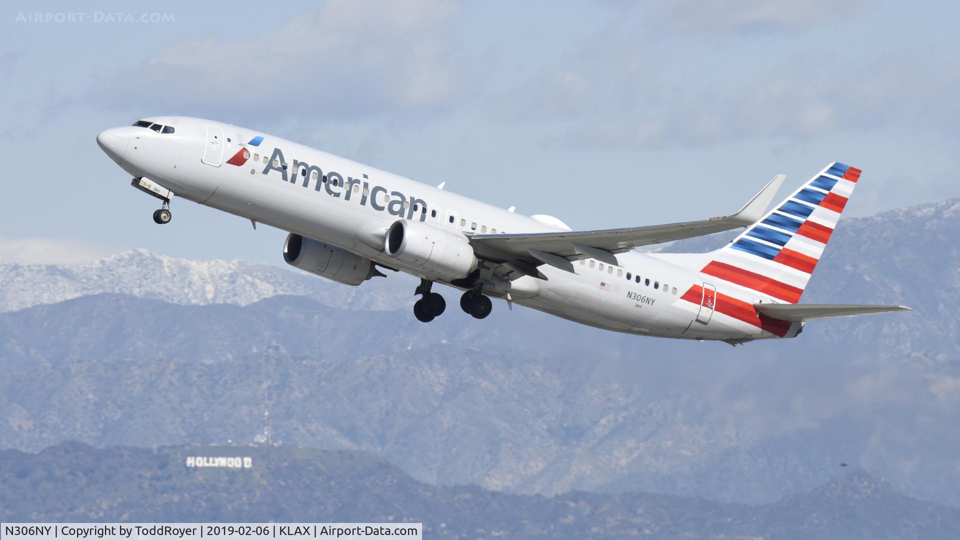 N306NY, 2016 Boeing 737-800 C/N 33343, Departing LAX on 25R