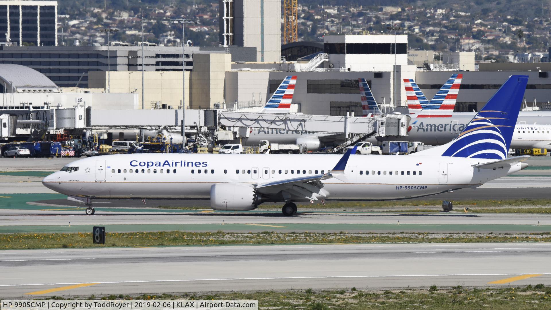 HP-9905CMP, 2018 Boeing 737-9 MAX C/N 44165, Arriving at LAX on 25L