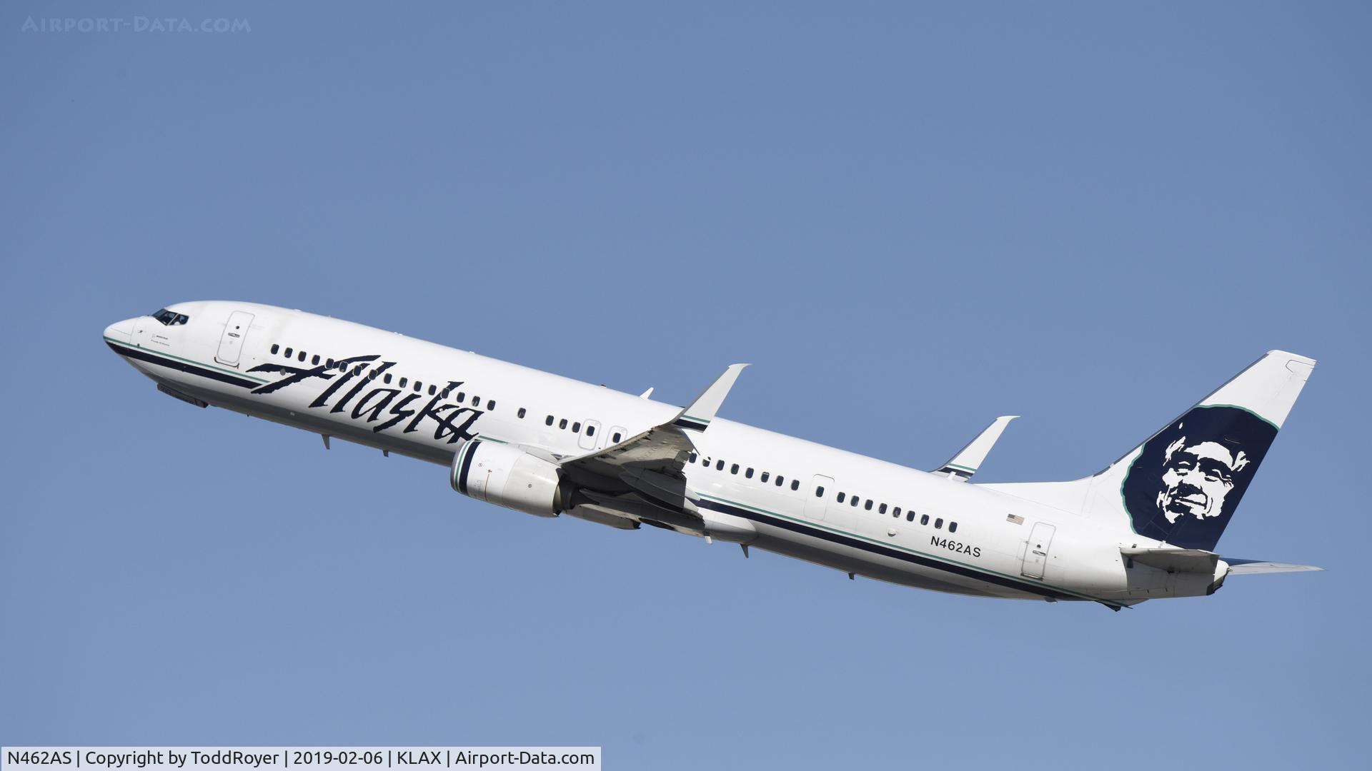 N462AS, 2014 Boeing 737-990/ER C/N 36361, Departing LAX on 25L