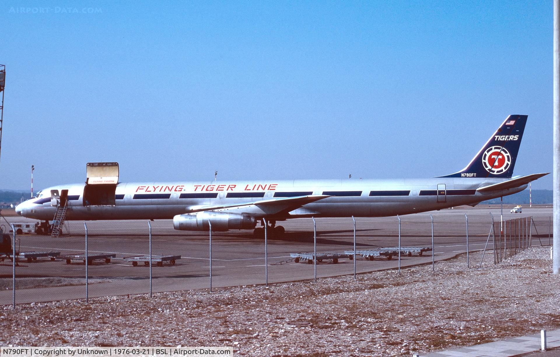 N790FT, 1969 Douglas DC-8-73F C/N 46044, Basel 21.3.1976