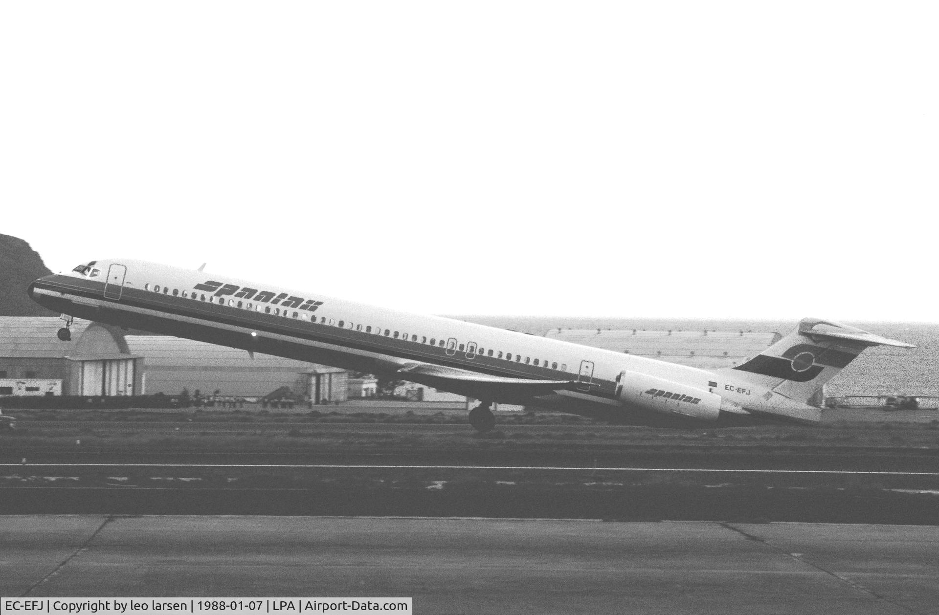 EC-EFJ, 1987 McDonnell Douglas MD-83 (DC-9-83) C/N 49575, Las Palmas 7.1.1988