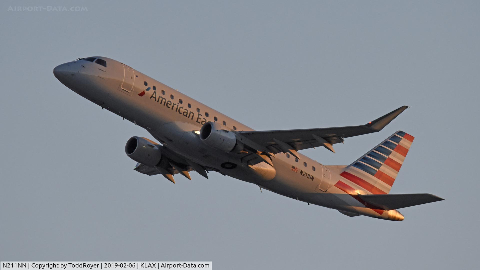 N211NN, 2015 Embraer 175LR (ERJ-170-200LR) C/N 17000501, Departing LAX on 25R