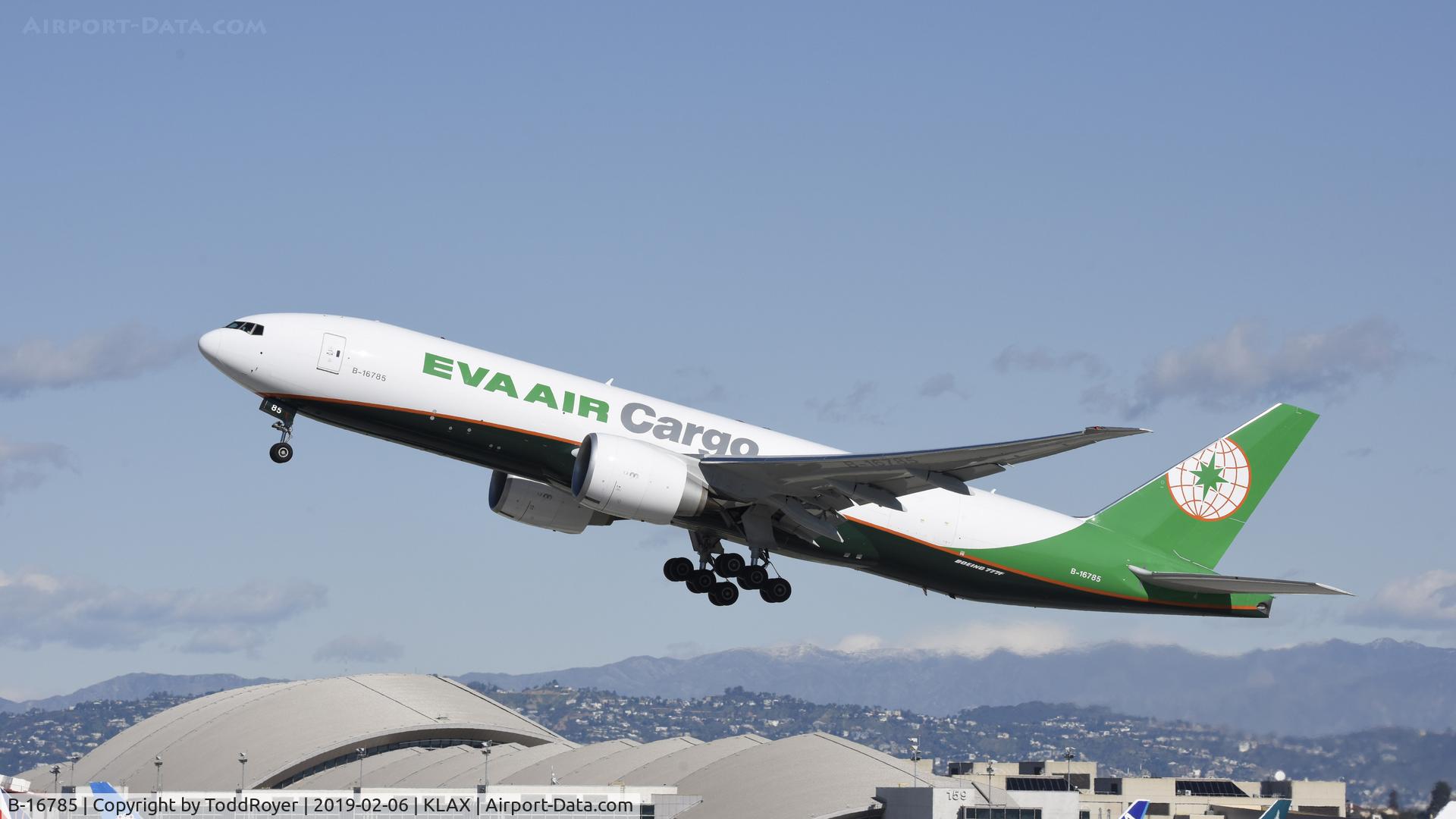 B-16785, 2018 Boeing 777-F5E C/N 62827, Departing LAX on 25R