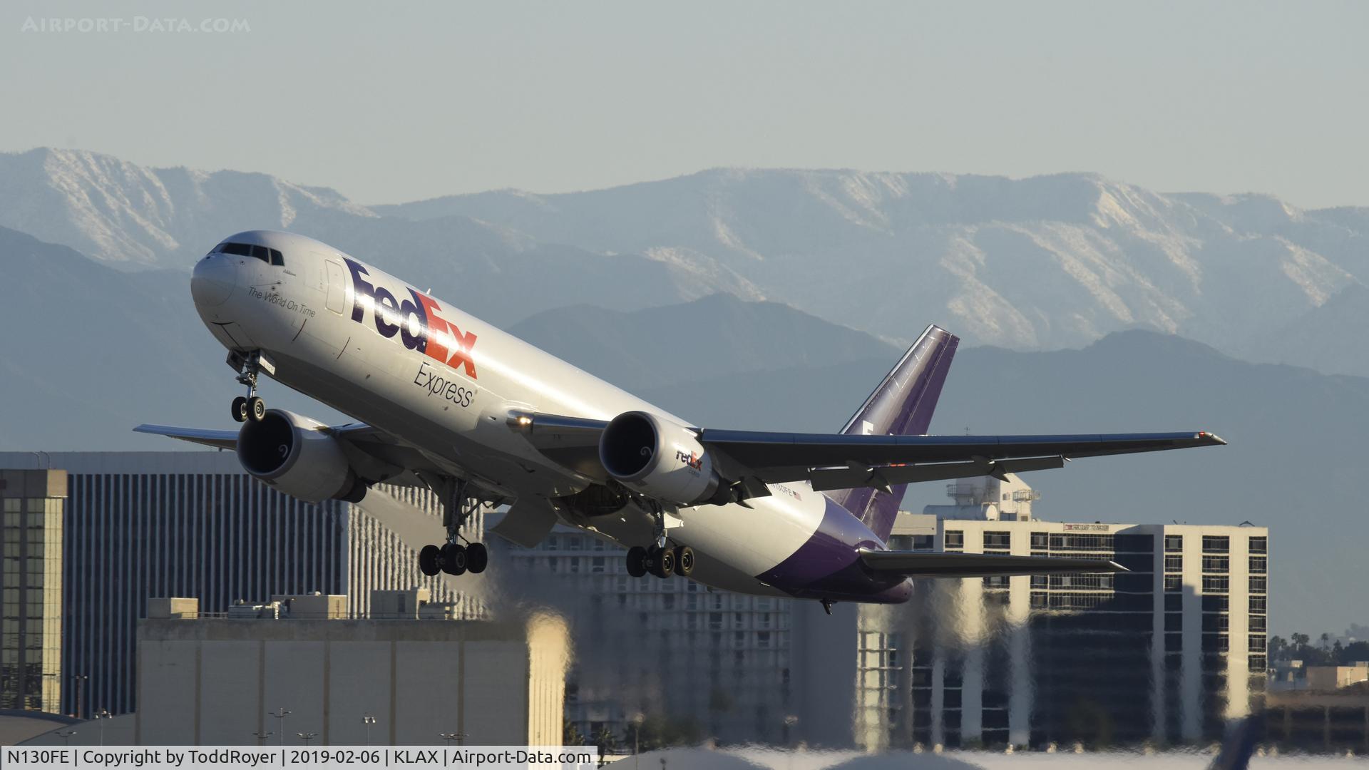 N130FE, 2016 Boeing 767-3S2F/ER C/N 42720, Departing LAX on 25R