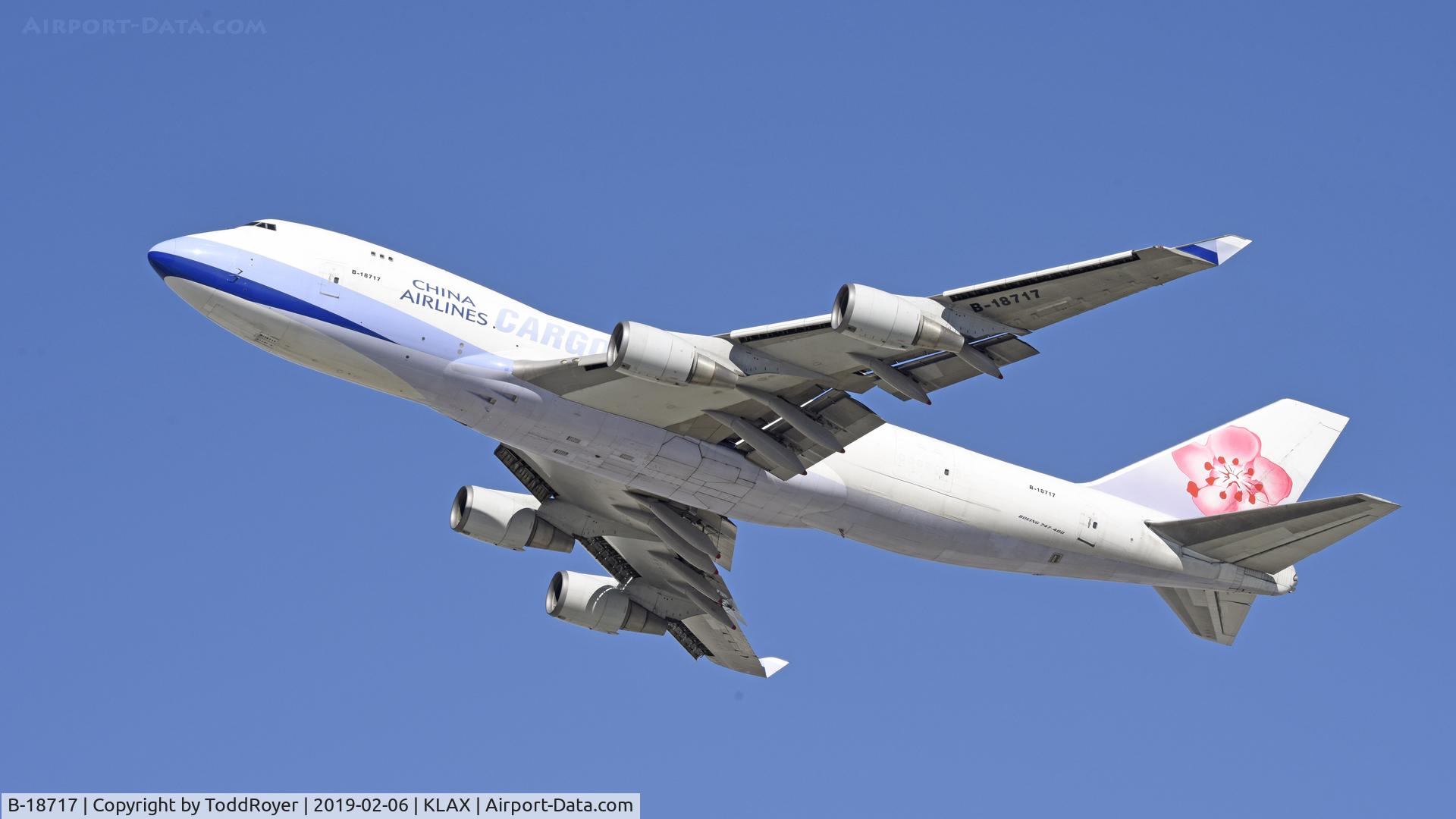 B-18717, 2004 Boeing 747-409F/SCD C/N 30769, Departing LAX on 25R