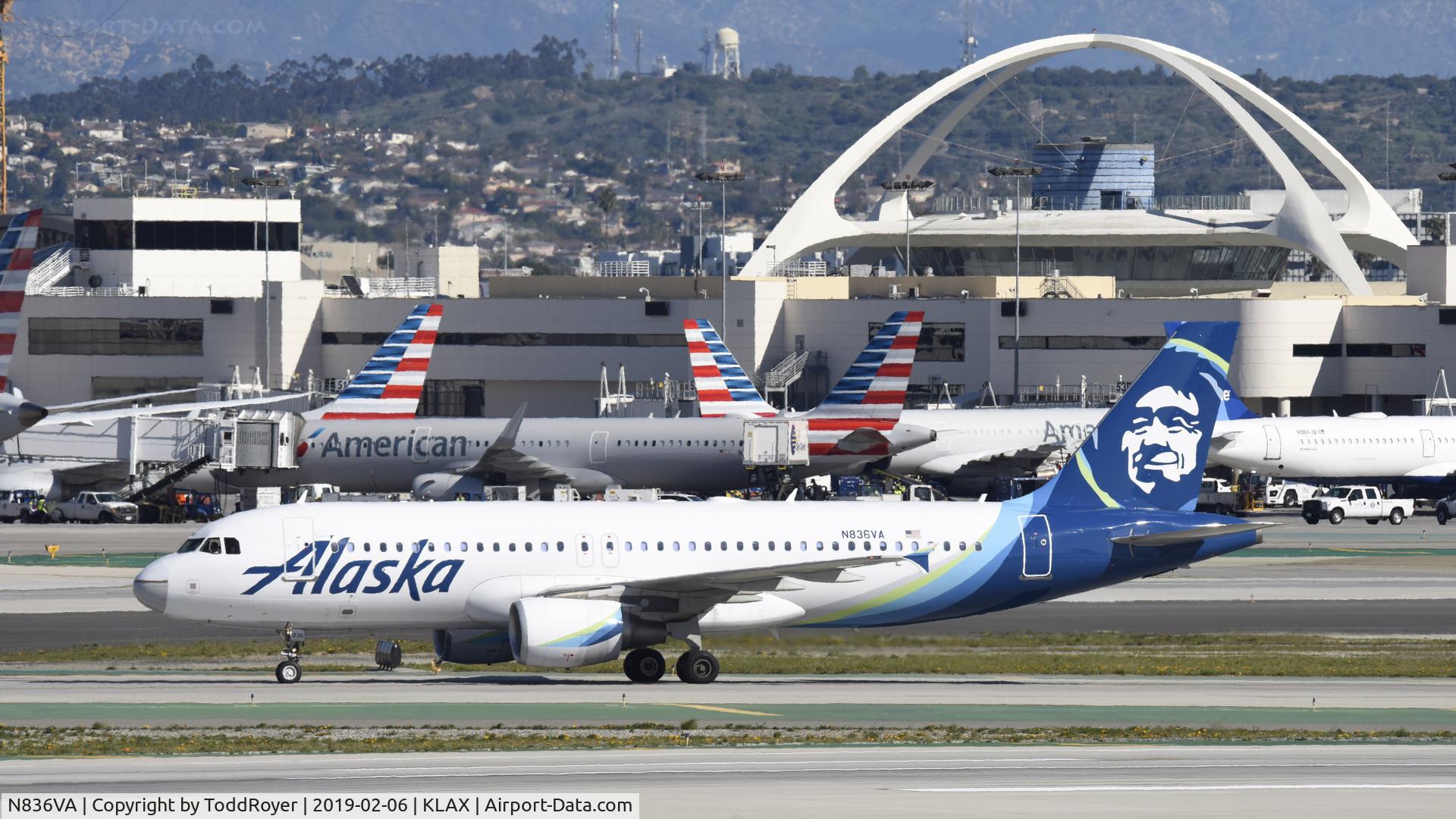 N836VA, 2010 Airbus A320-214 C/N 4480, Arriving at LAX on 25L