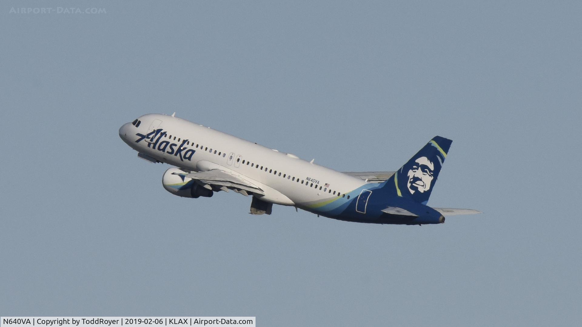N640VA, 2007 Airbus A320-214 C/N 3349, Departing LAX on 24L