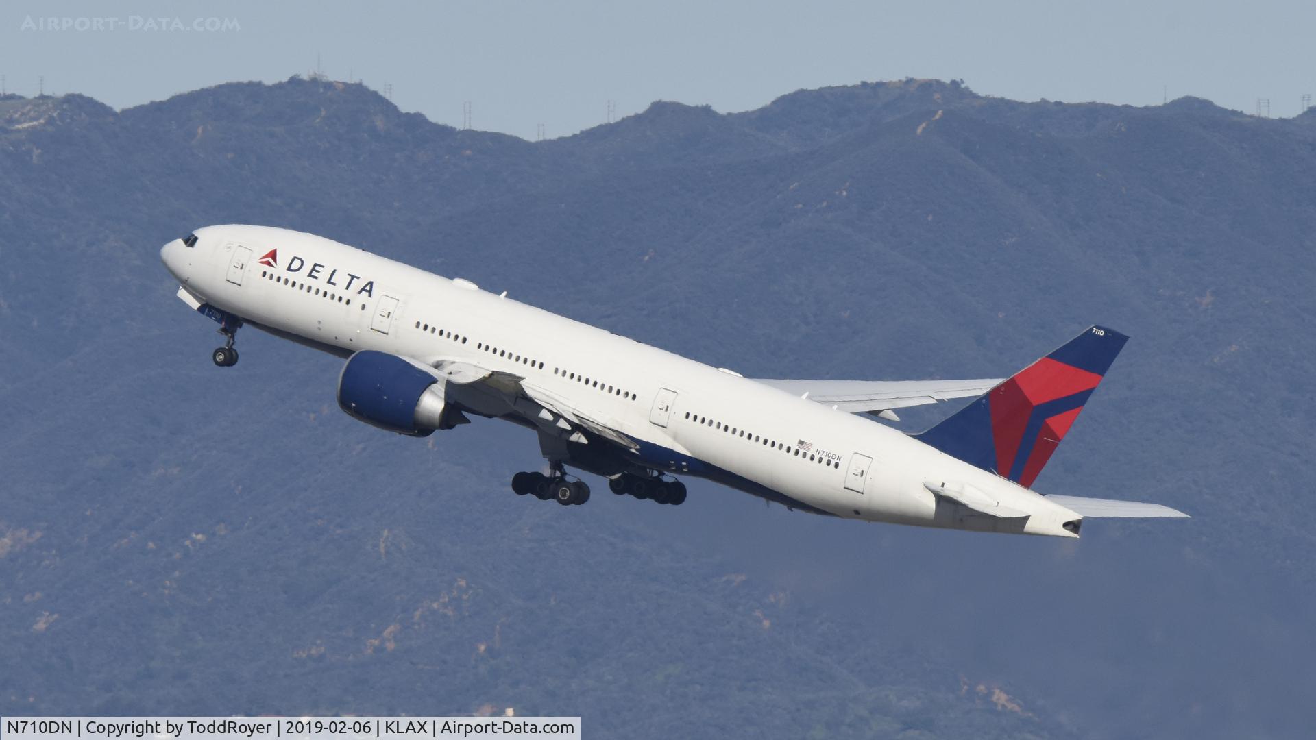 N710DN, 2010 Boeing 777-232/LR C/N 40560, Departing LAX on 24L