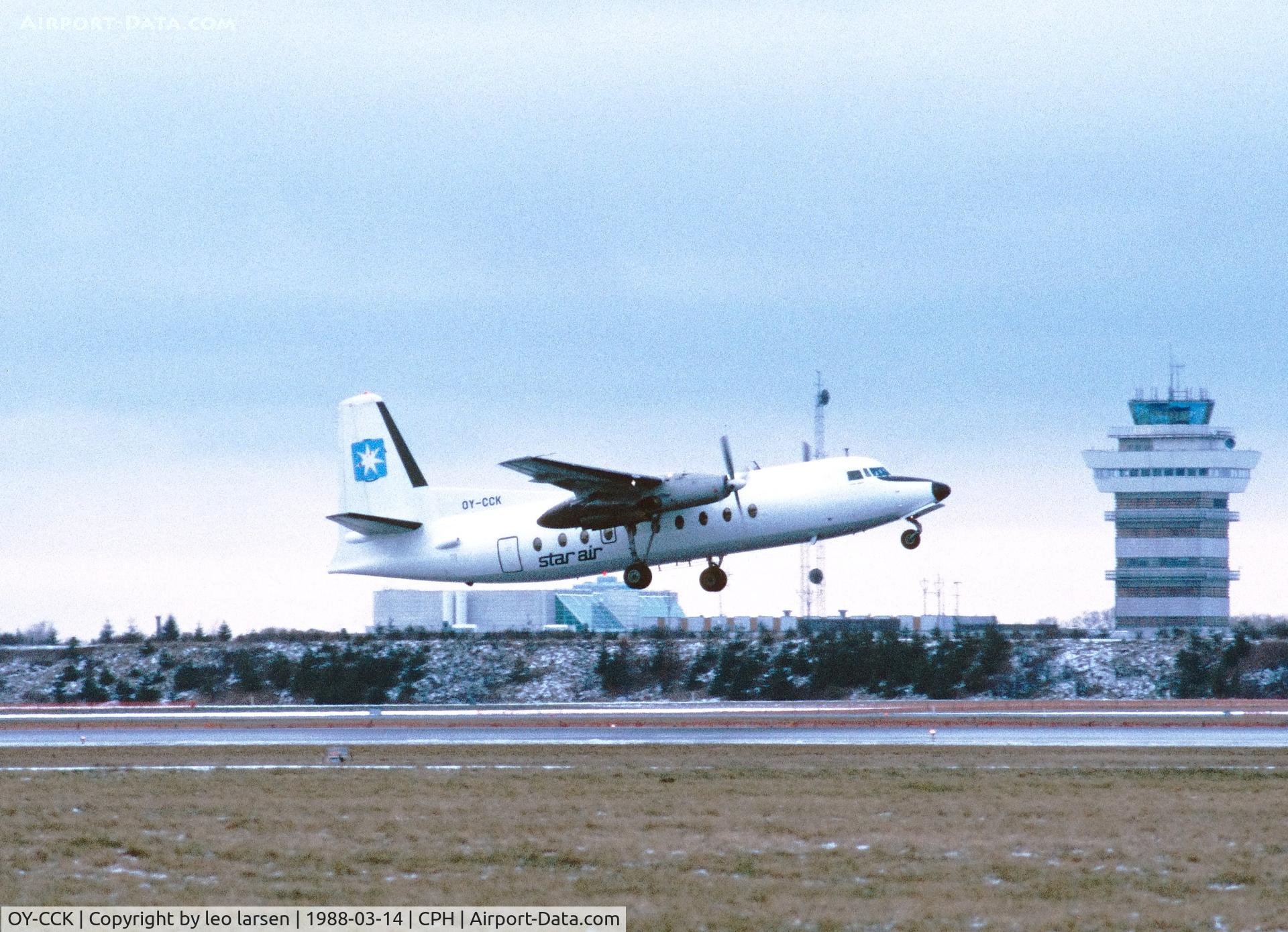 OY-CCK, 1967 Fokker F.27-600 Friendship C/N 10318, Copenhagen 14.3.1988