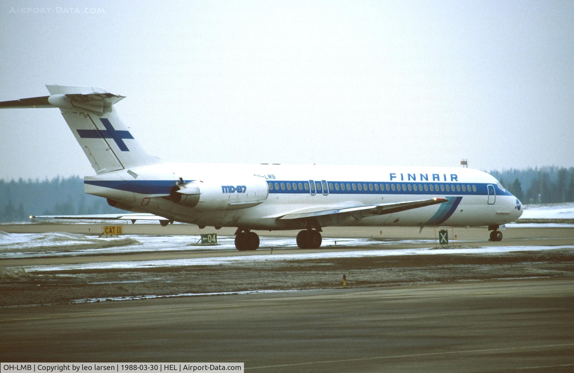 OH-LMB, 1987 McDonnell Douglas MD-87 (DC-9-87) C/N 49404, Helsinki 30.3.1988
