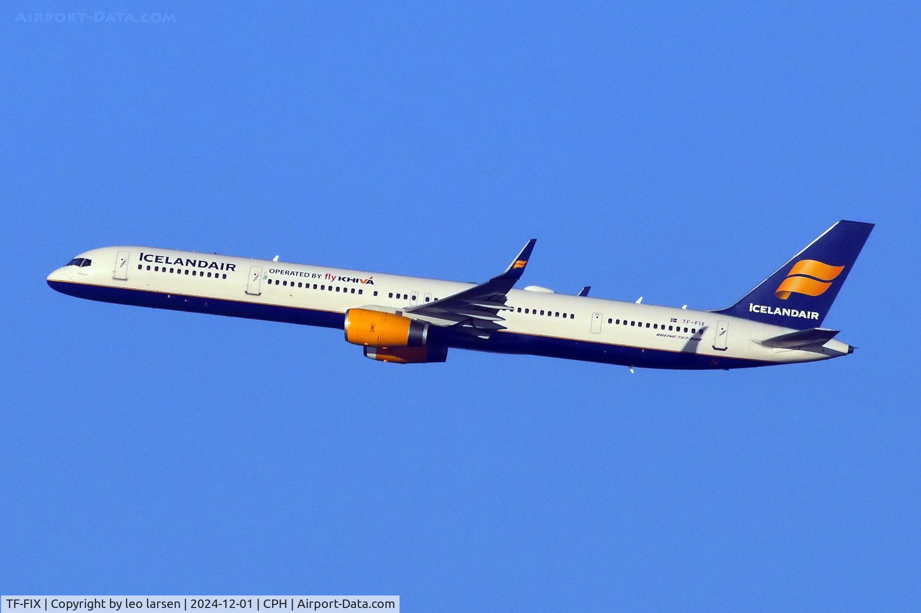 TF-FIX, 2002 Boeing 757-308 C/N 29434, Copenhagen 1.12.2024 with Operated by Fly Khiva on its way to Samakand Uzbekistan on lease.