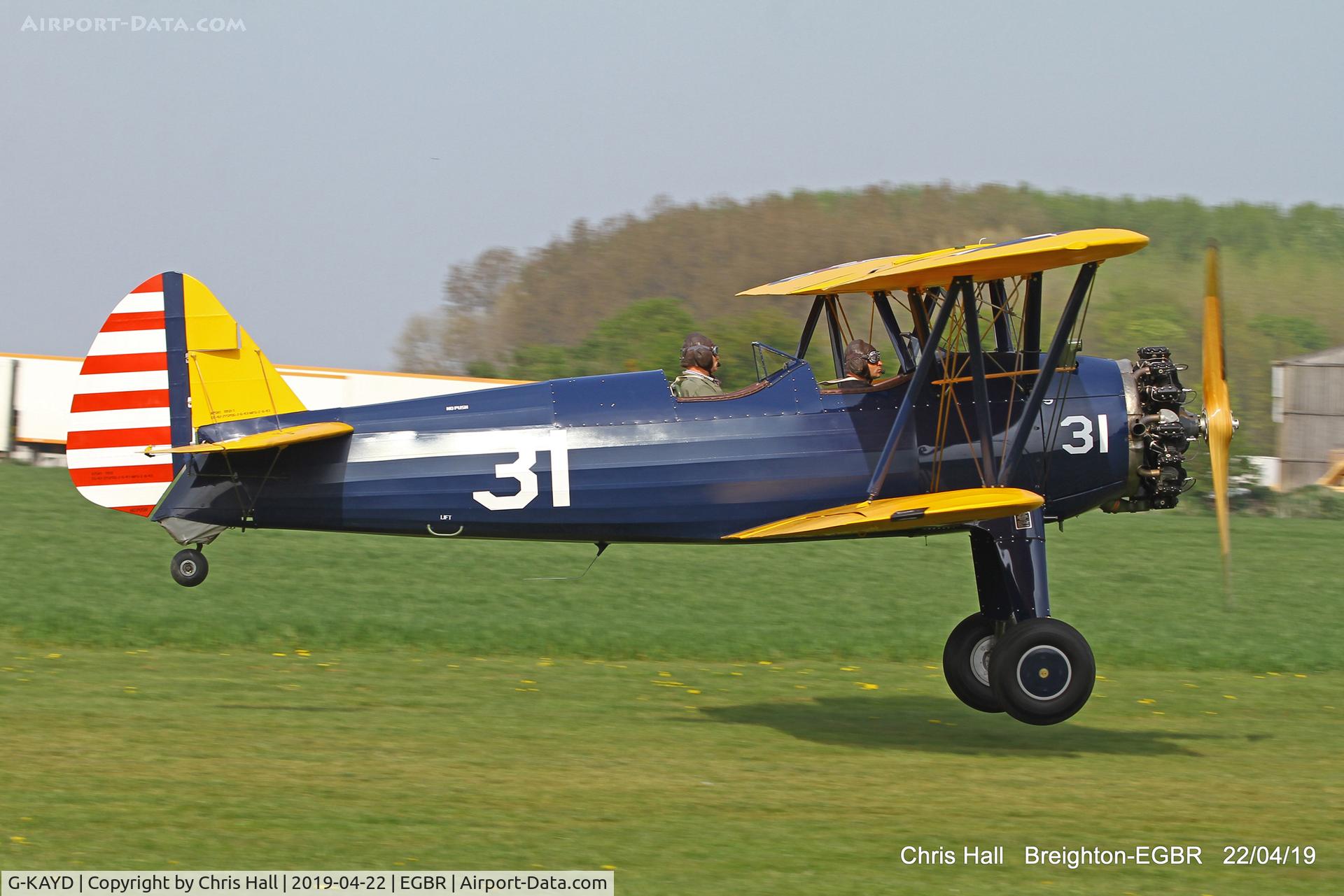 G-KAYD, 1943 Boeing A75N1 (PT-17) C/N 75-4501, Breighton