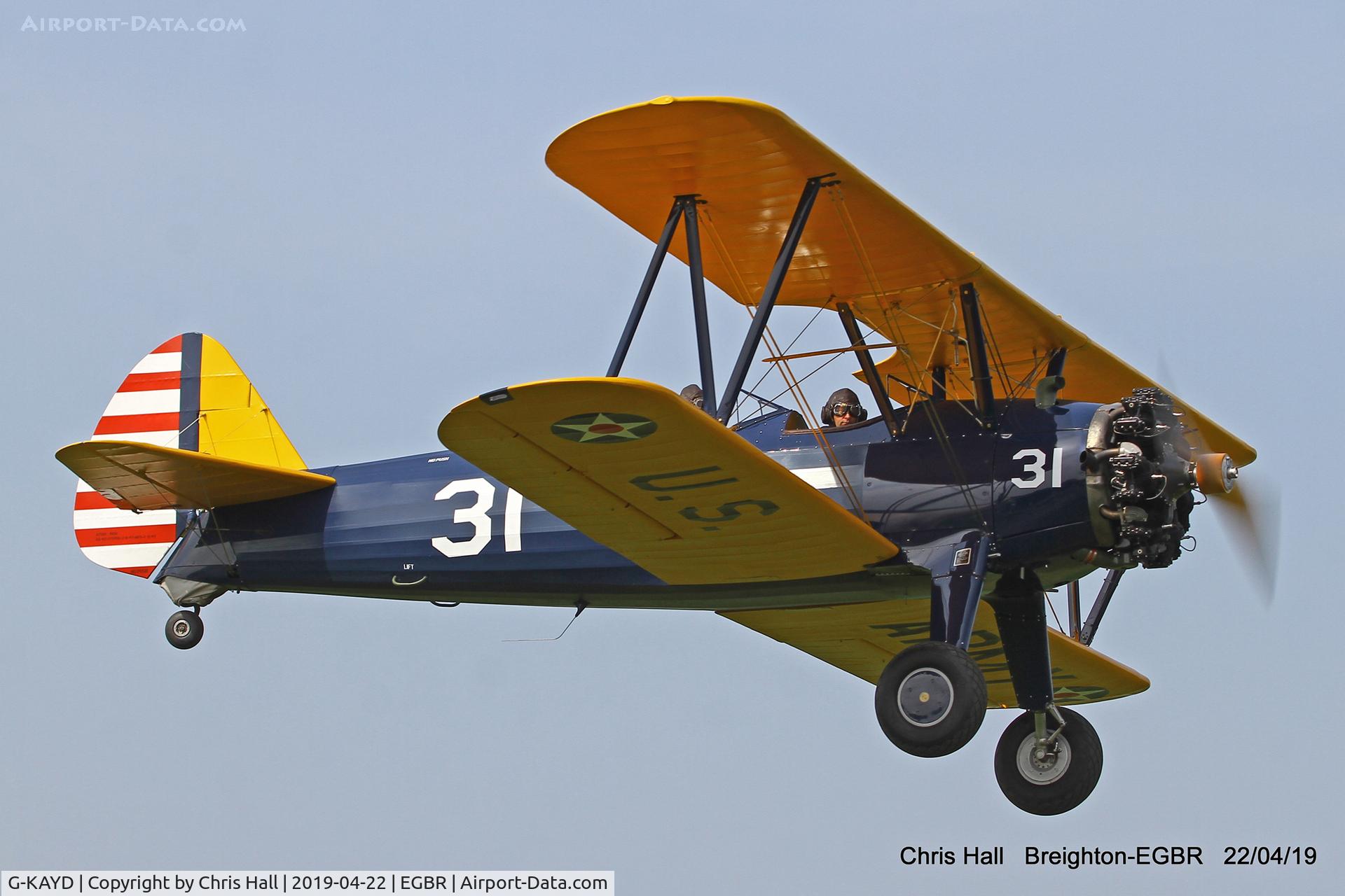 G-KAYD, 1943 Boeing A75N1 (PT-17) C/N 75-4501, Breighton