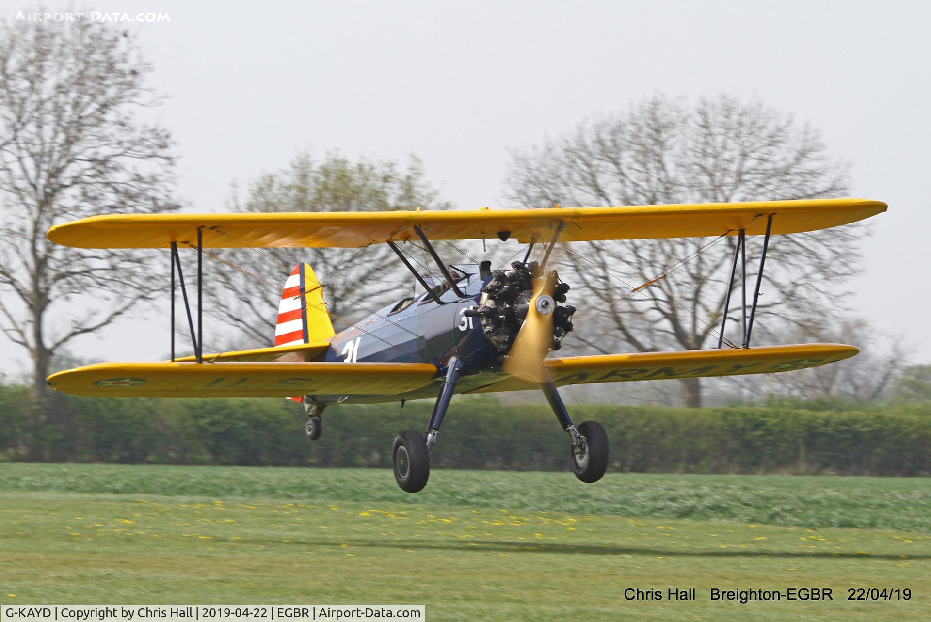 G-KAYD, 1943 Boeing A75N1 (PT-17) C/N 75-4501, Breighton