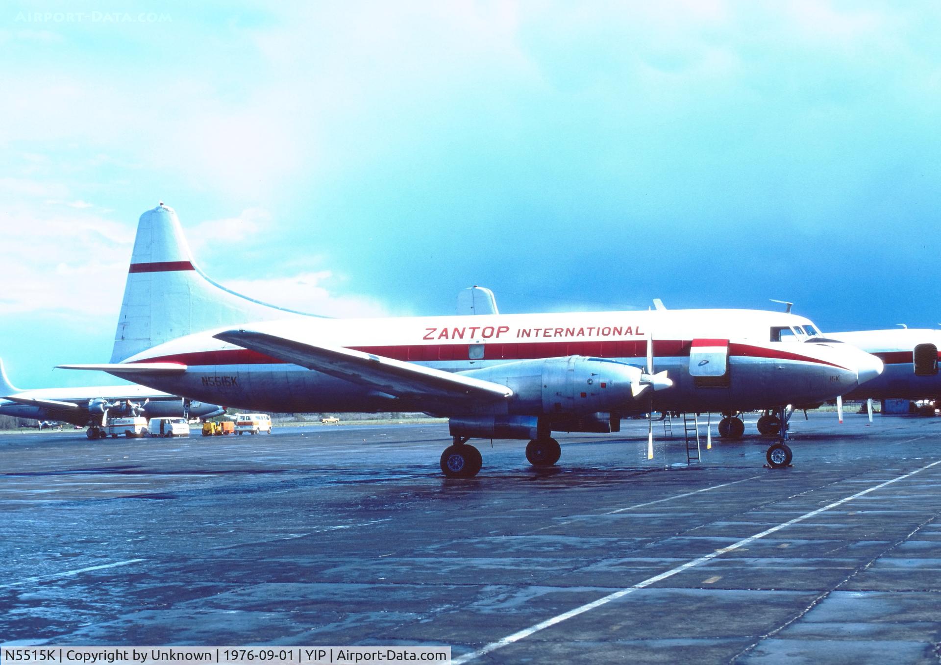 N5515K, 1960 Convair 640-340D C/N 133, Willow Run Airport 9.1976
