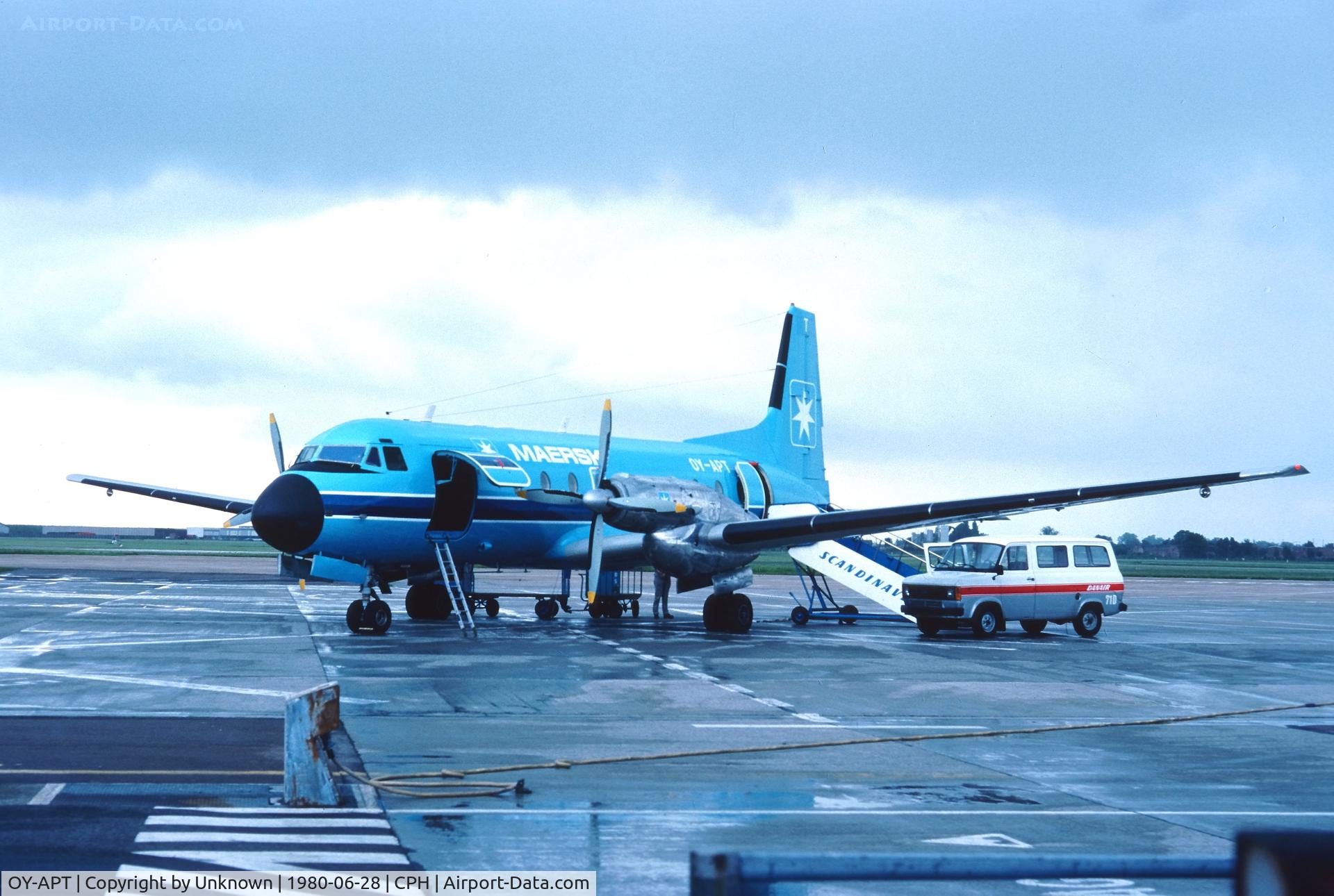 OY-APT, 1967 Hawker Siddeley HS.748 Series 2 C/N 1621, Copenhagen 28.6.1980